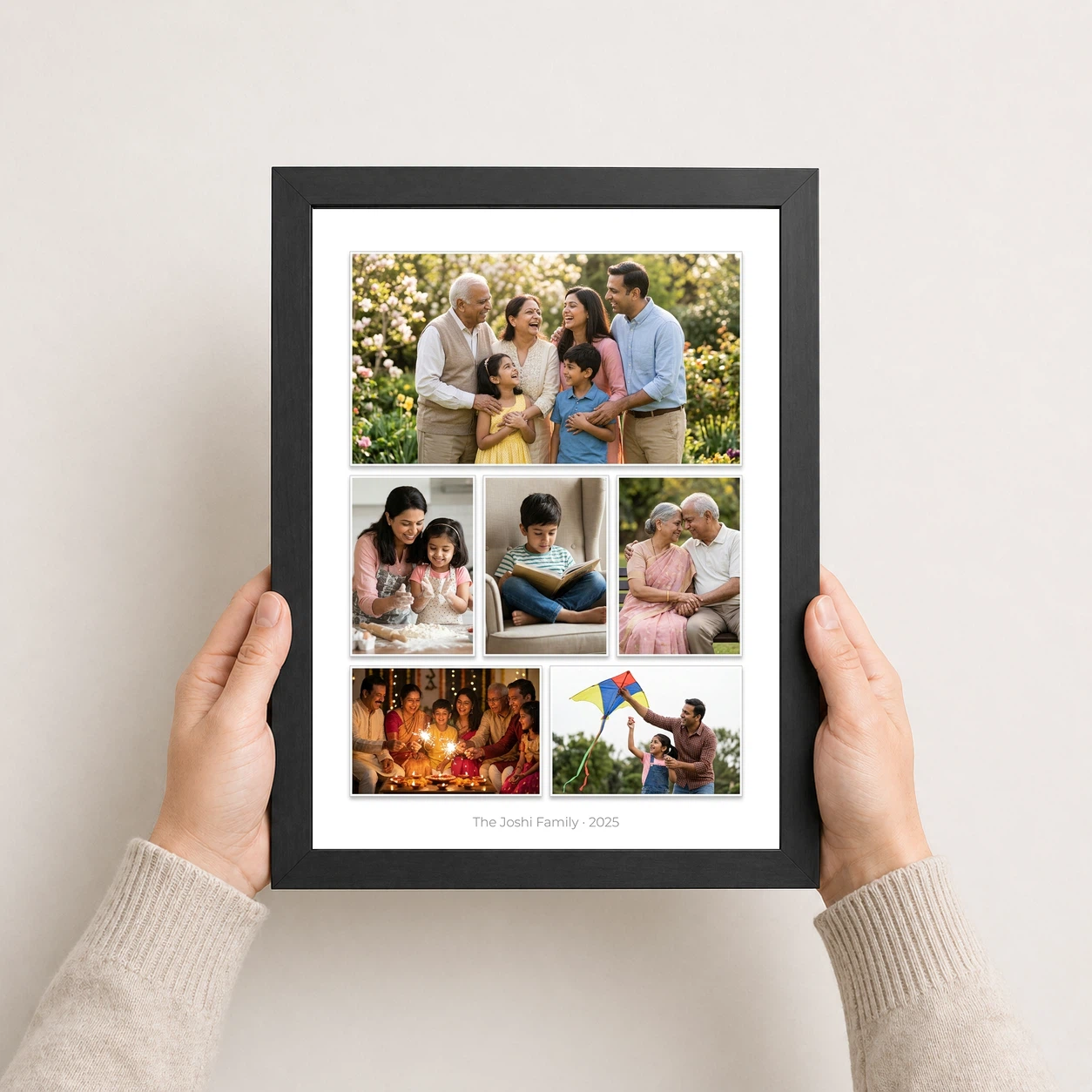 Wall Photo Frame Collage Modern Black White Elegant Display Photo Frame, view 3