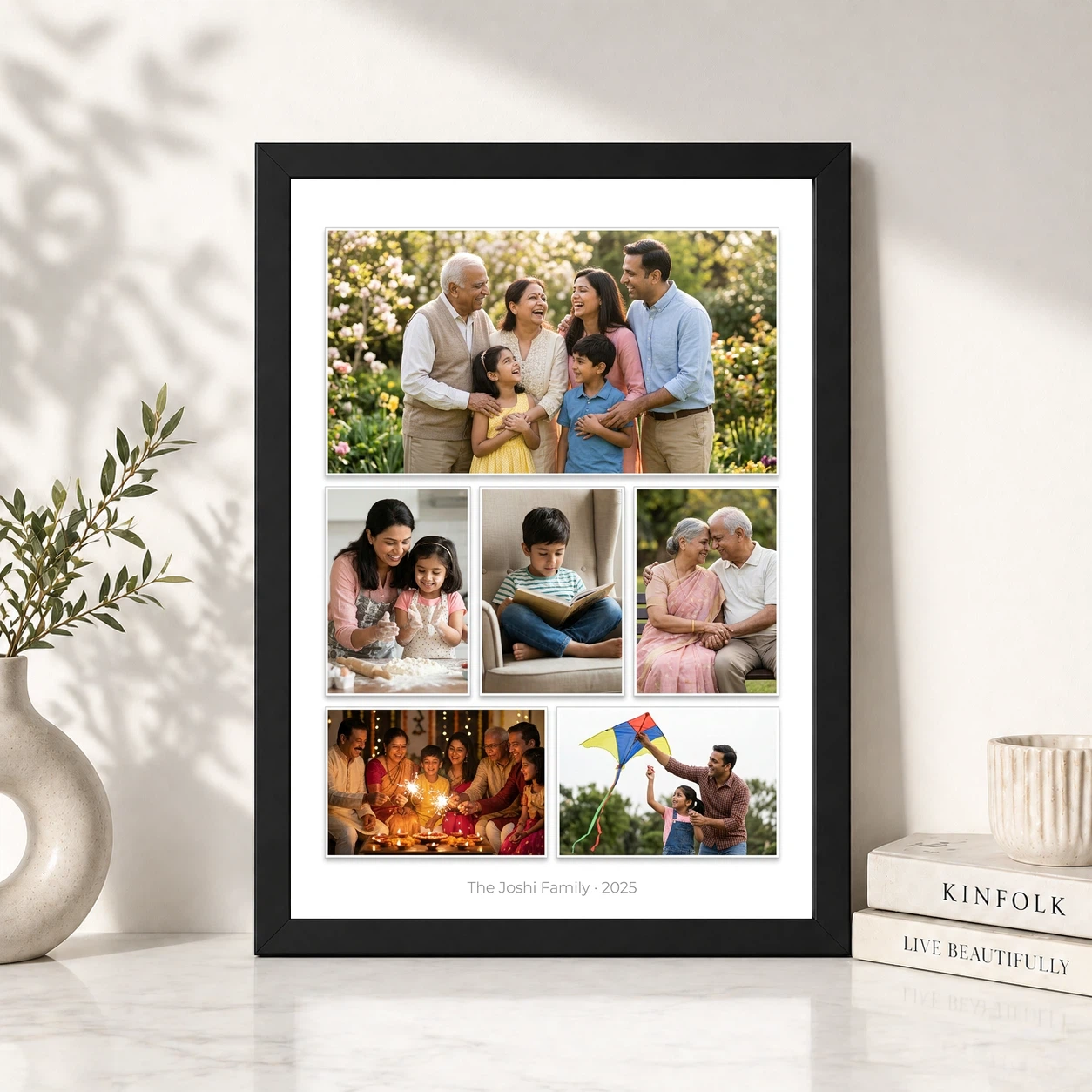 Wall Photo Frame Collage Modern Black White Elegant Display Photo Frame, view 4