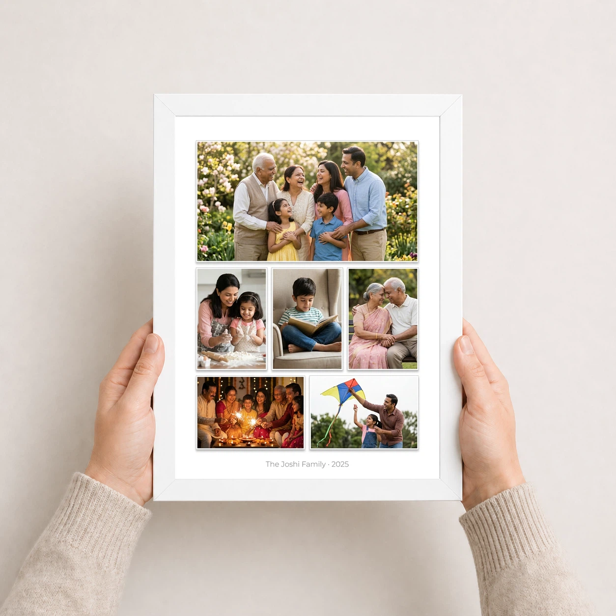 Wall Photo Frame Collage Modern Black White Elegant Display Photo Frame, view 7