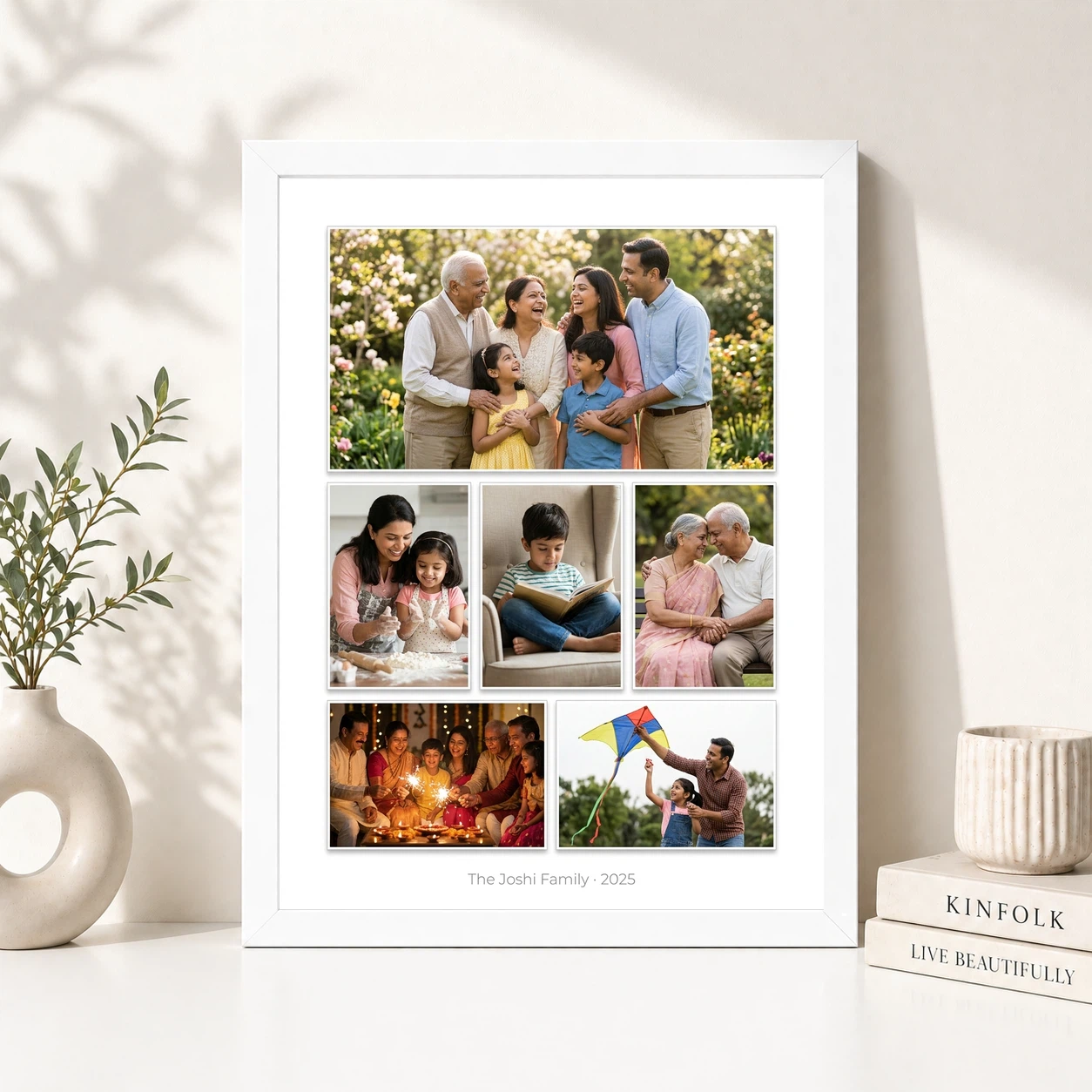 Wall Photo Frame Collage Modern Black White Elegant Display Photo Frame, view 8