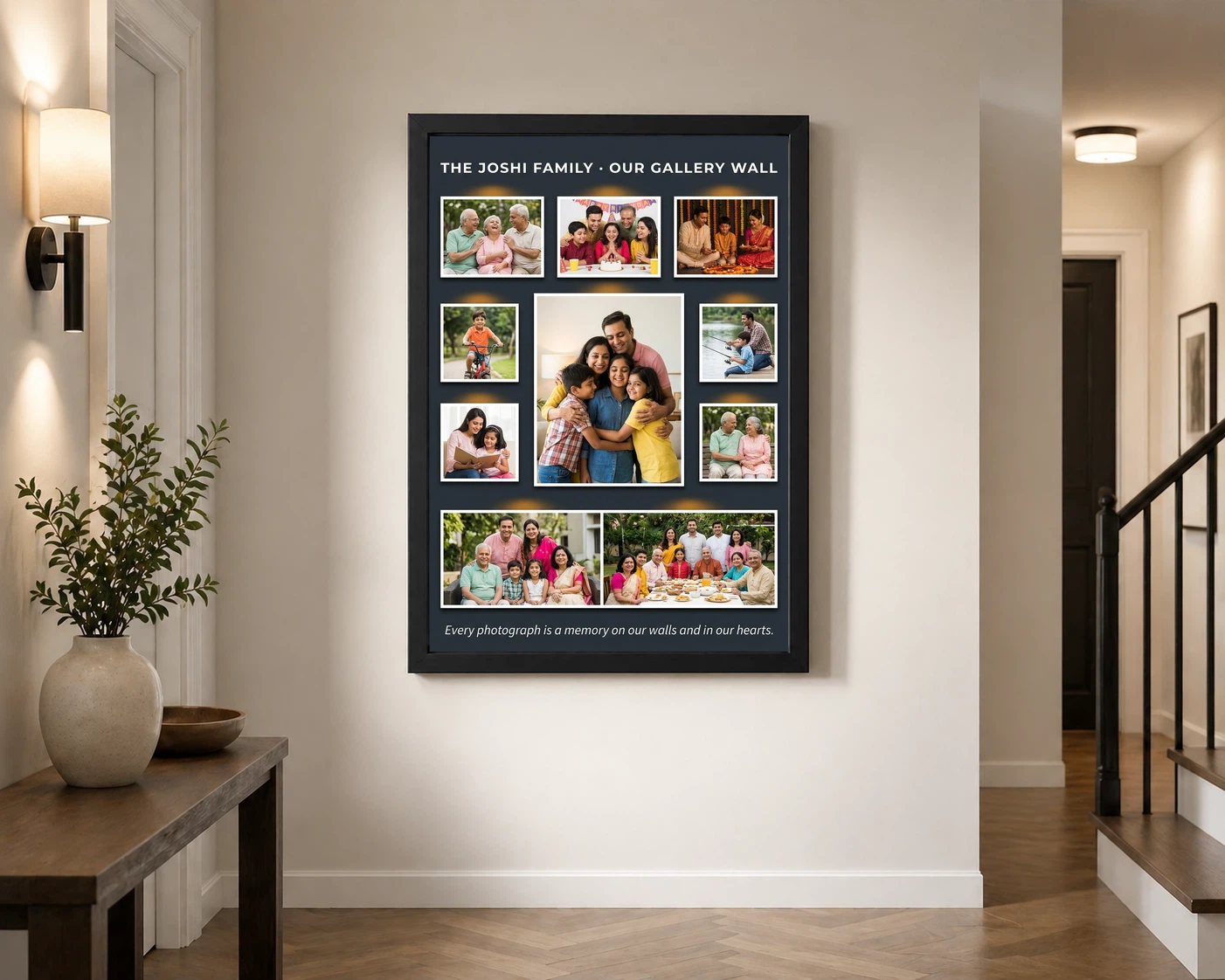 Wall Photo Frame Collage Rustic Vintage Farmhouse Memories Photo Frame, view 2