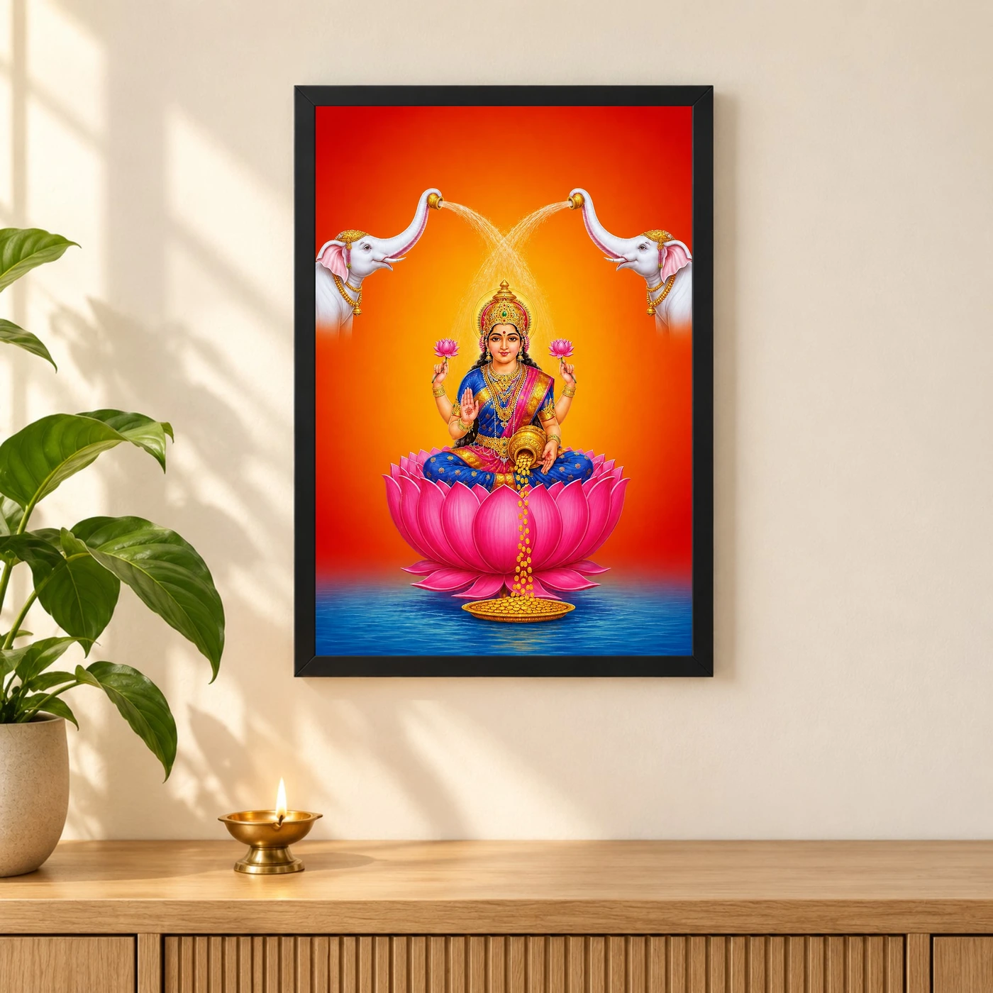 Water Arch Varalakshmi Photo Frame – Blue Saffron Art, view 3