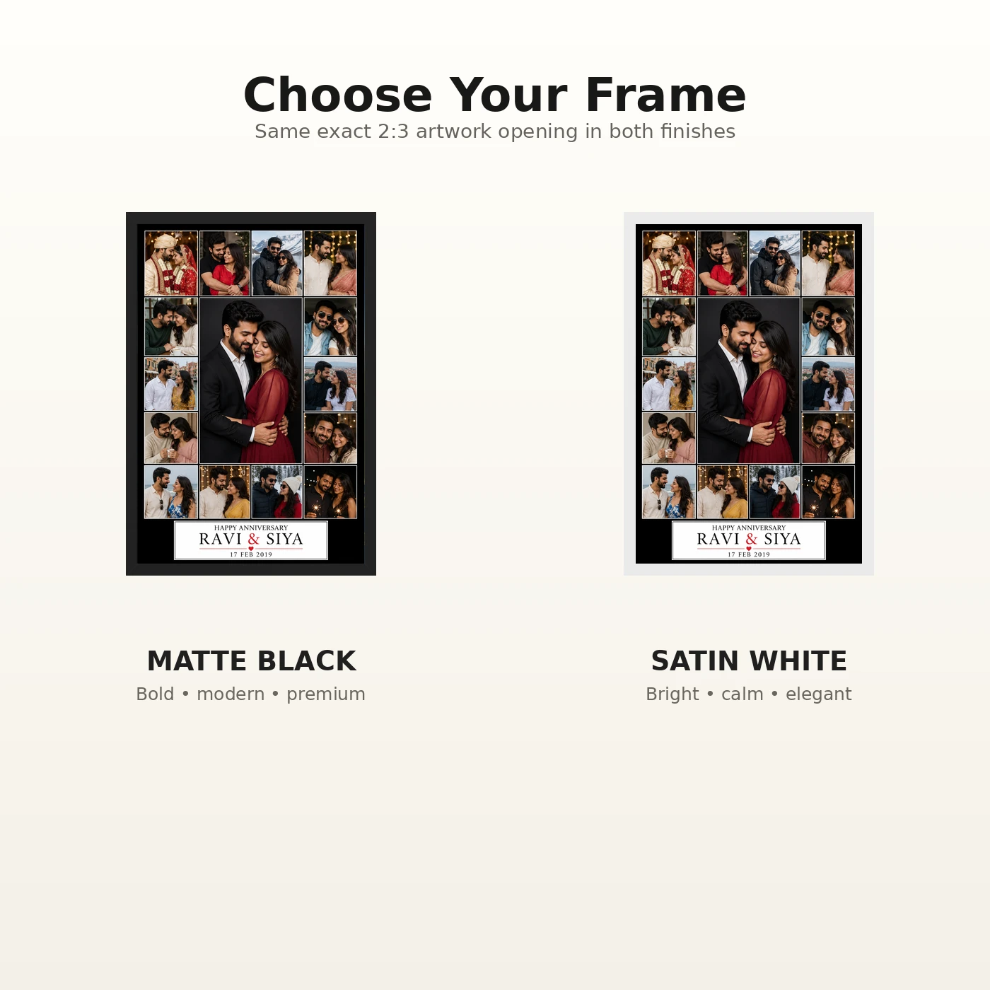 Wedding Anniversary Black Gold Luxury Elegant Couple Photo Frame, view 7