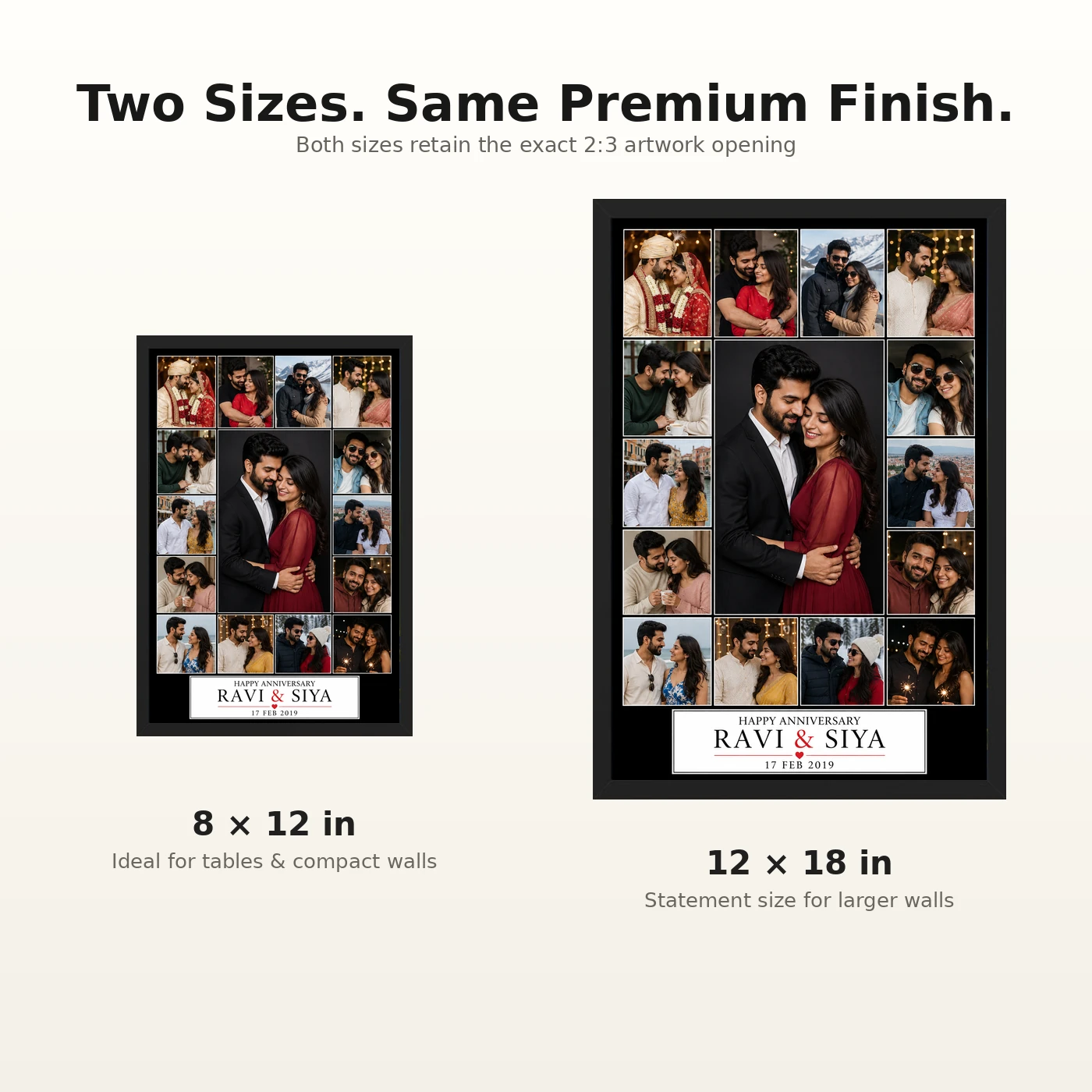 Wedding Anniversary Black Gold Luxury Elegant Couple Photo Frame, view 8