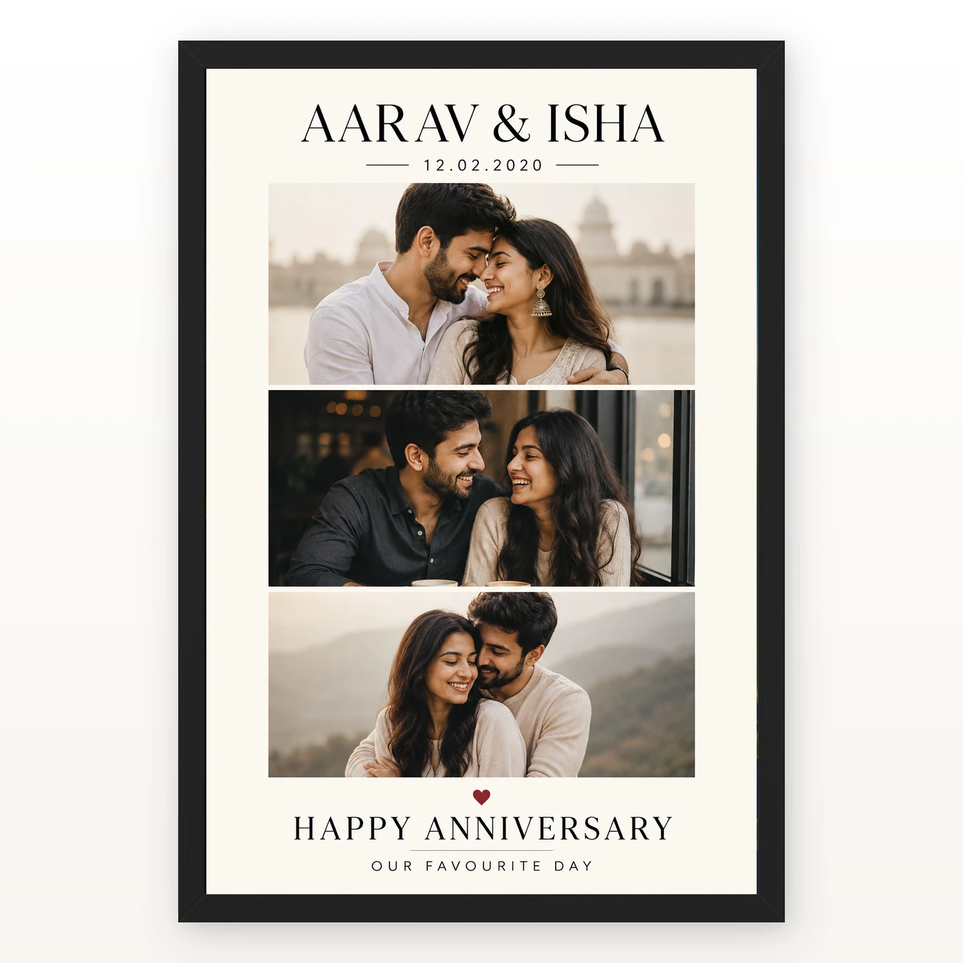Wedding Anniversary Pastel Blue Love Verse Heartfelt Couple Photo Frame