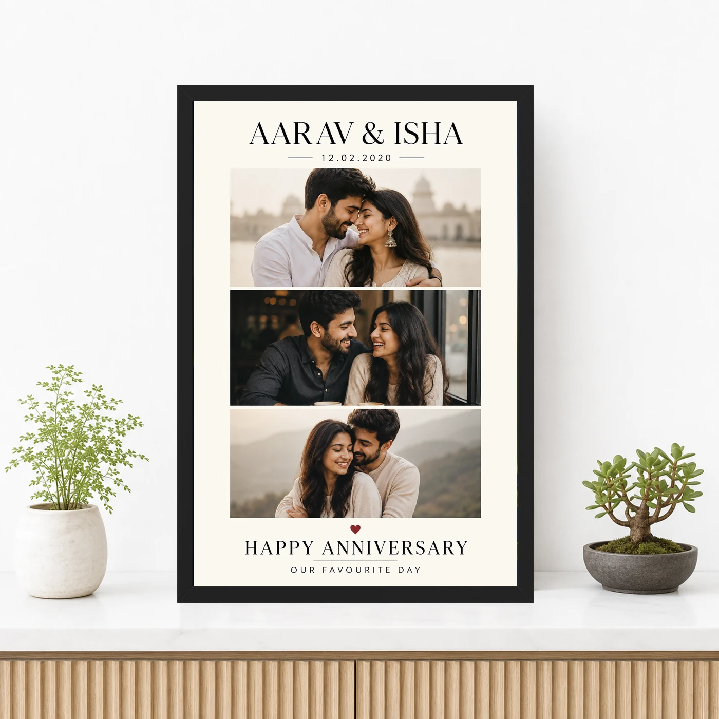 Wedding Anniversary Pastel Pink Love Quote Floral Romantic Photo Frame, view 3