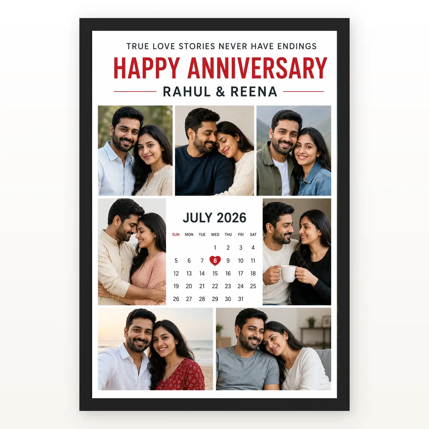Wedding Anniversary Polaroid Couple Candid Vintage Memories Photo Frame