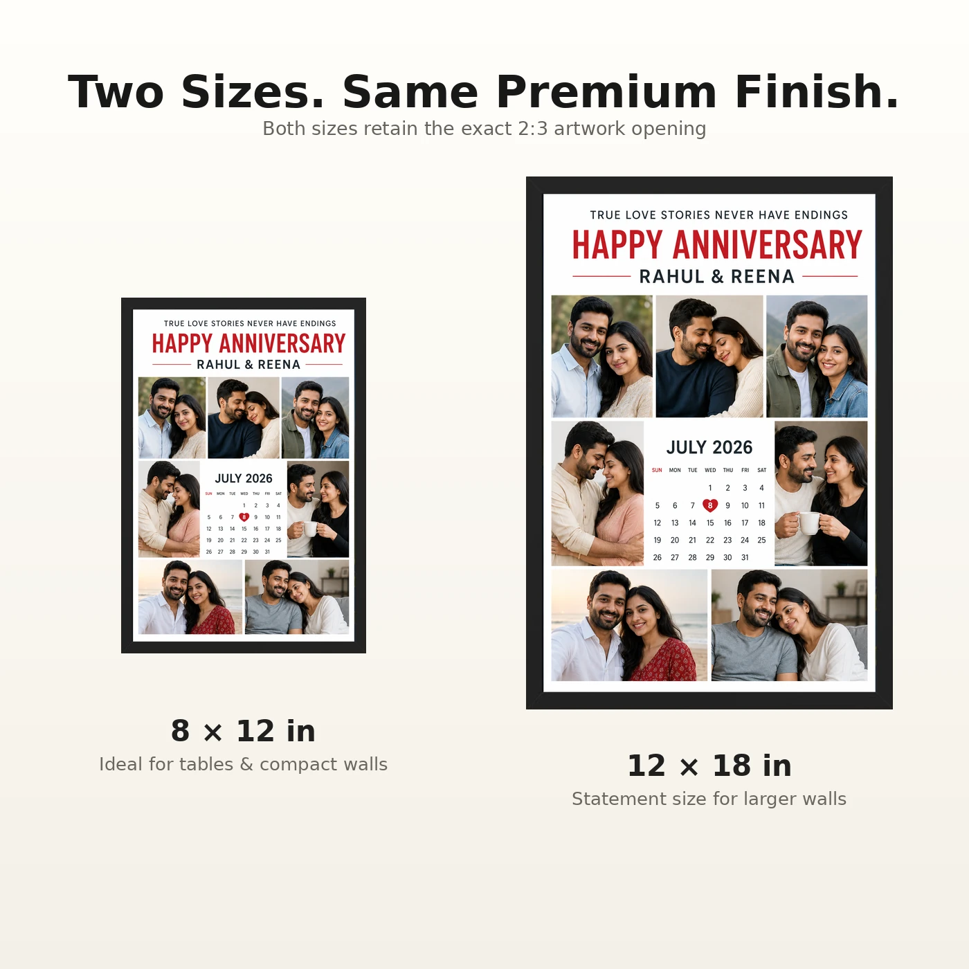 Wedding Anniversary Polaroid Strip Romantic Love Story Photo Frame, view 8