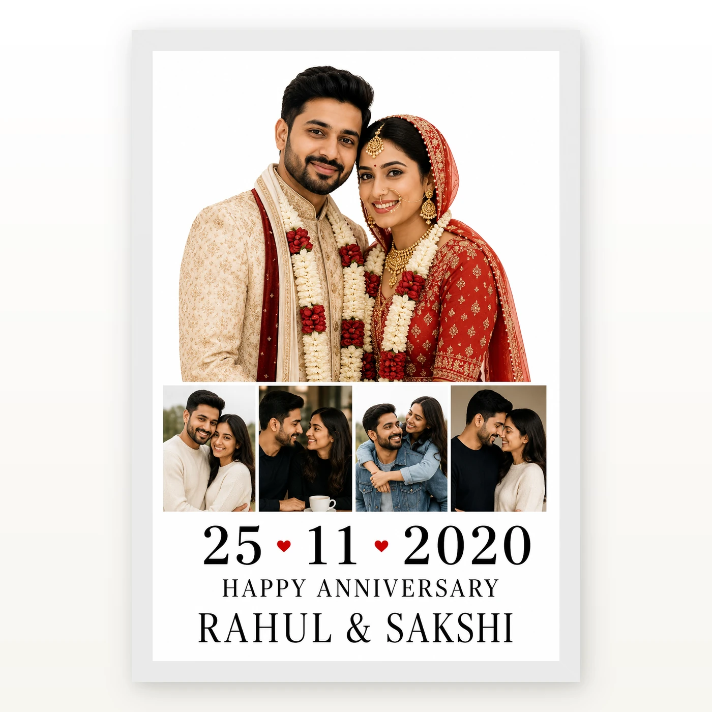 Wedding Photo Collage Frame Gold Script Timeless Love Photo Frame, view 2