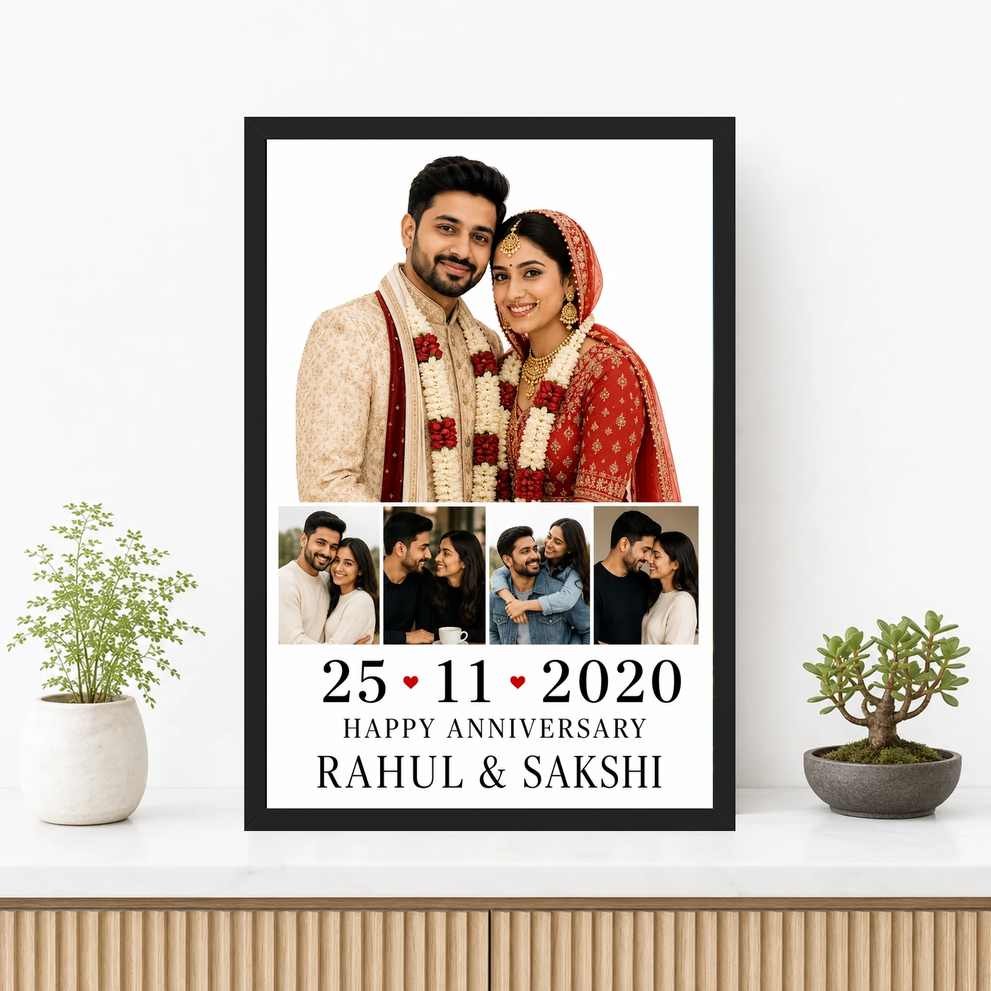 Wedding Photo Collage Frame Gold Script Timeless Love Photo Frame, view 3