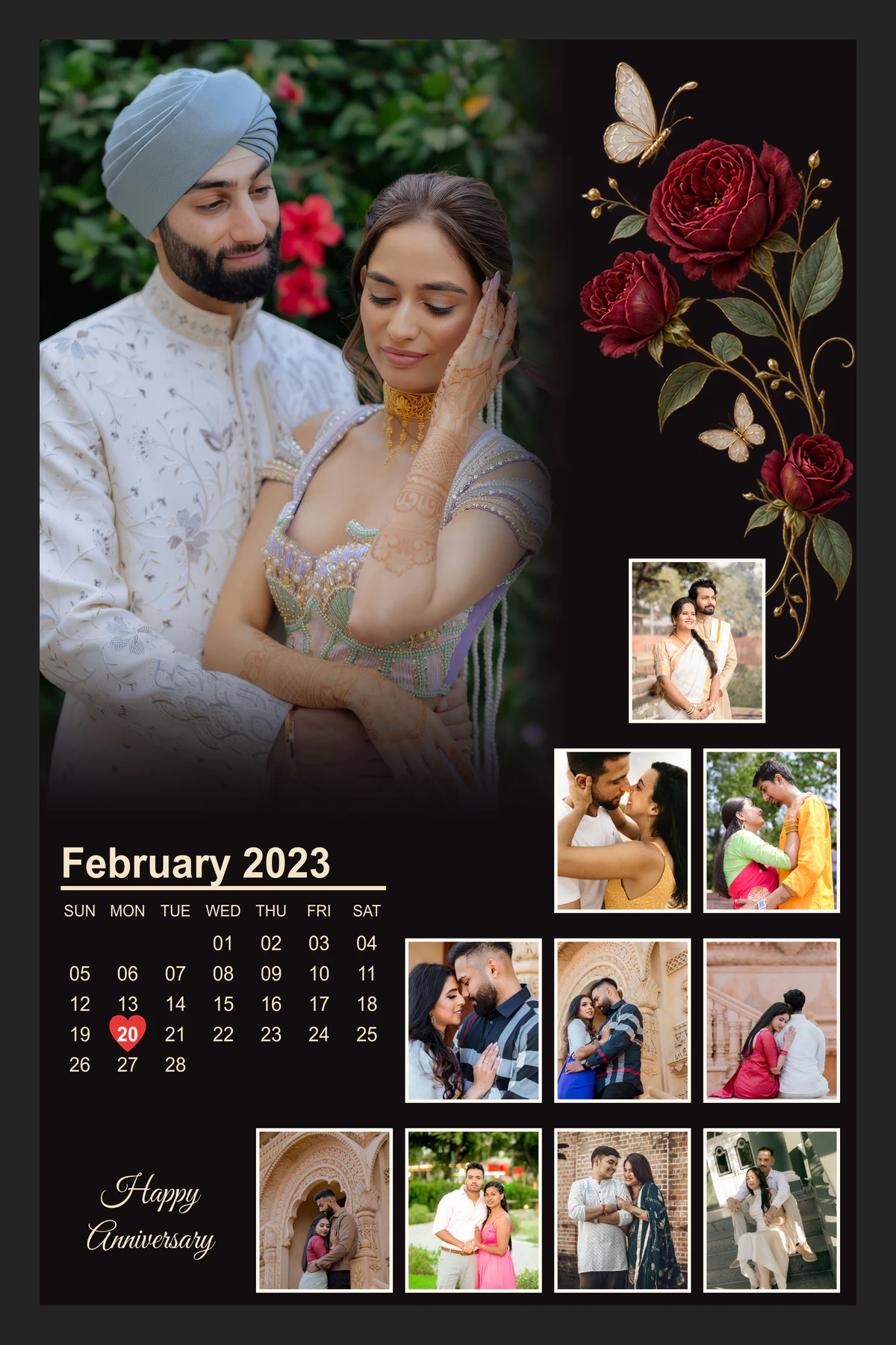 Temp 09 - Wedding Rose Anniversary Calendar