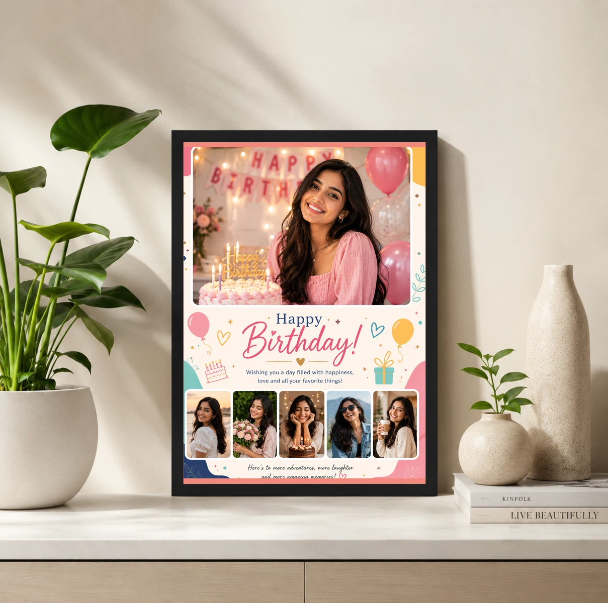 Wife Birthday Photo Frame Personalised Couple Memory, view 2