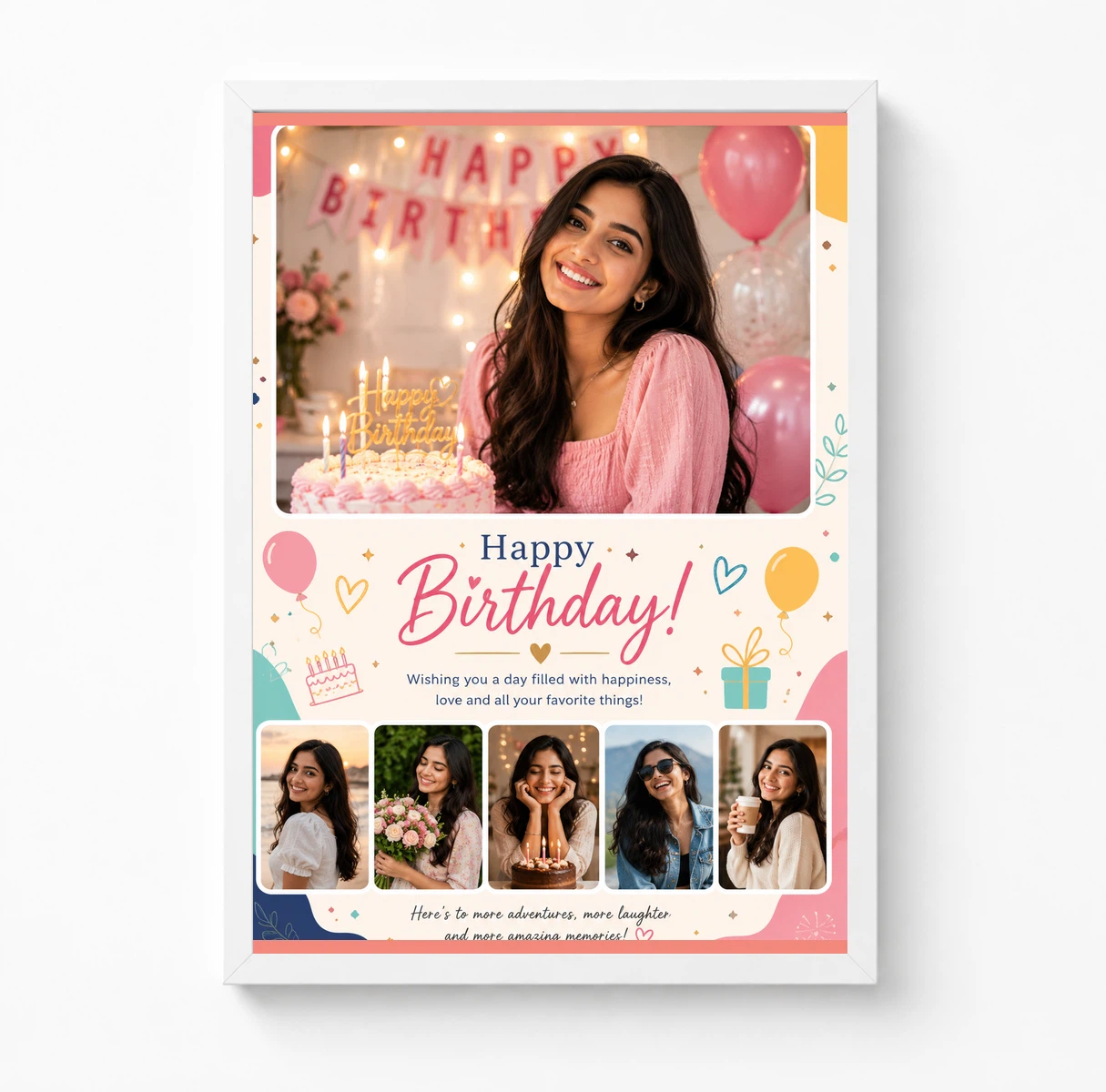 Wife Birthday Photo Frame Personalised Couple Memory, view 3