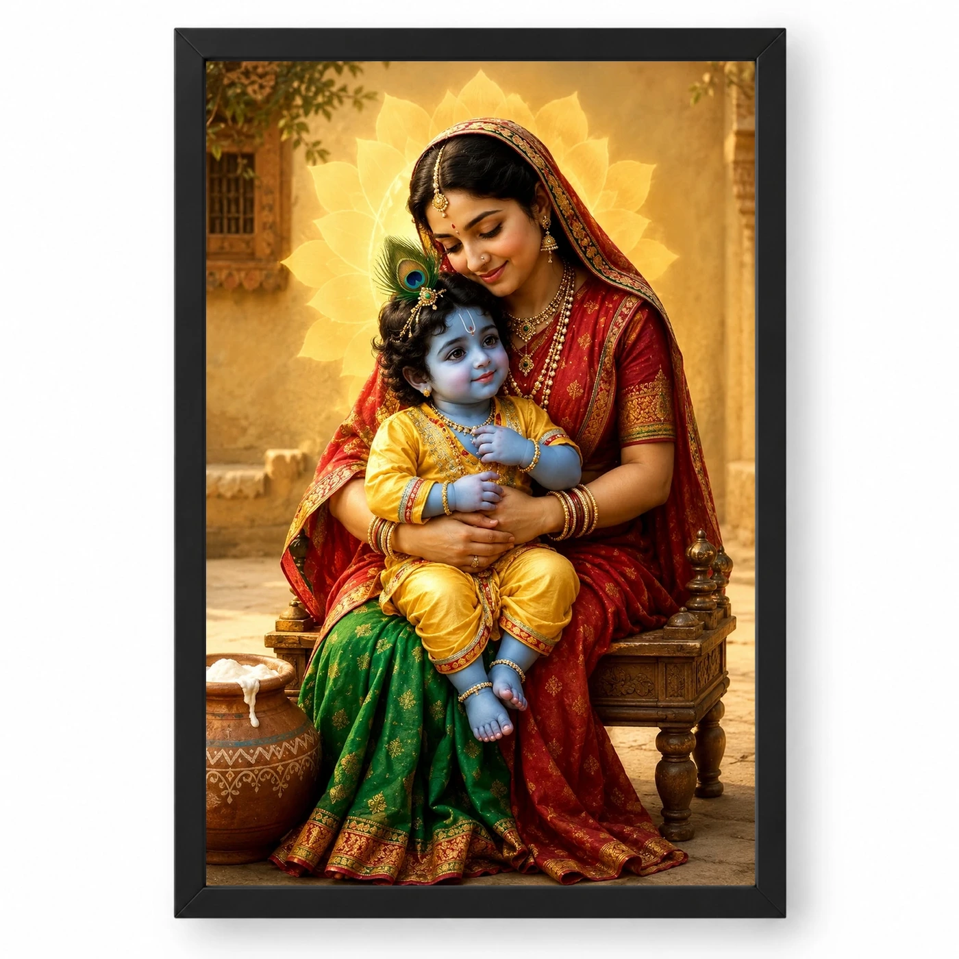 Yashoda with Bal Krishna — Divine Love Frame