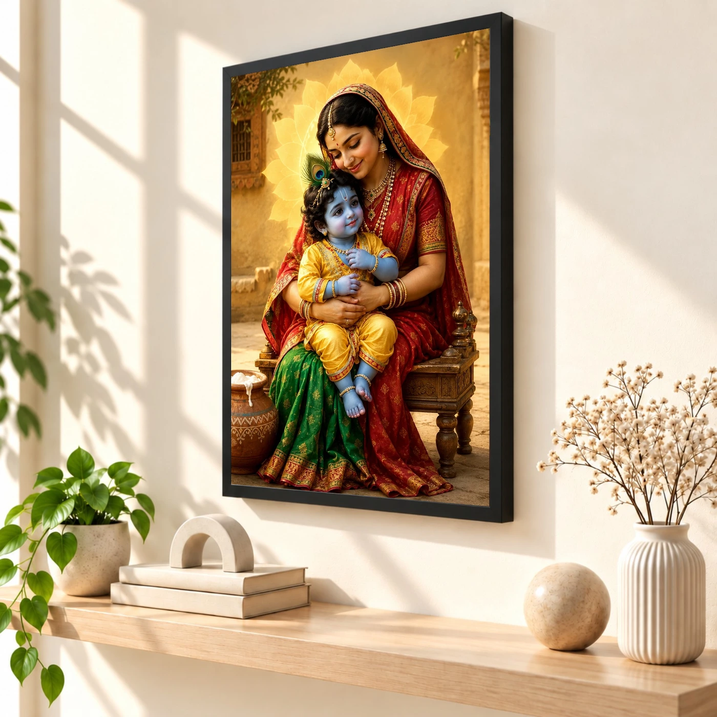 Yashoda with Bal Krishna — Divine Love Frame, view 2