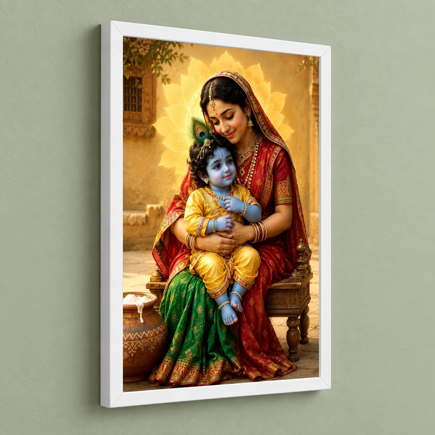 Yashoda with Bal Krishna — Divine Love Frame, view 5
