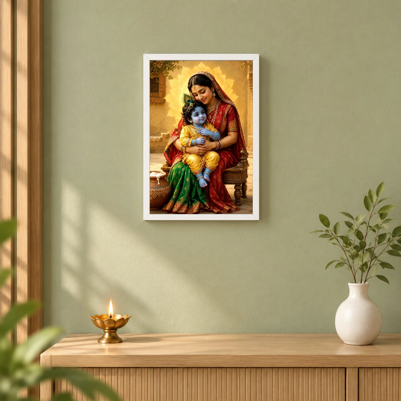 Yashoda with Bal Krishna — Divine Love Frame, view 6
