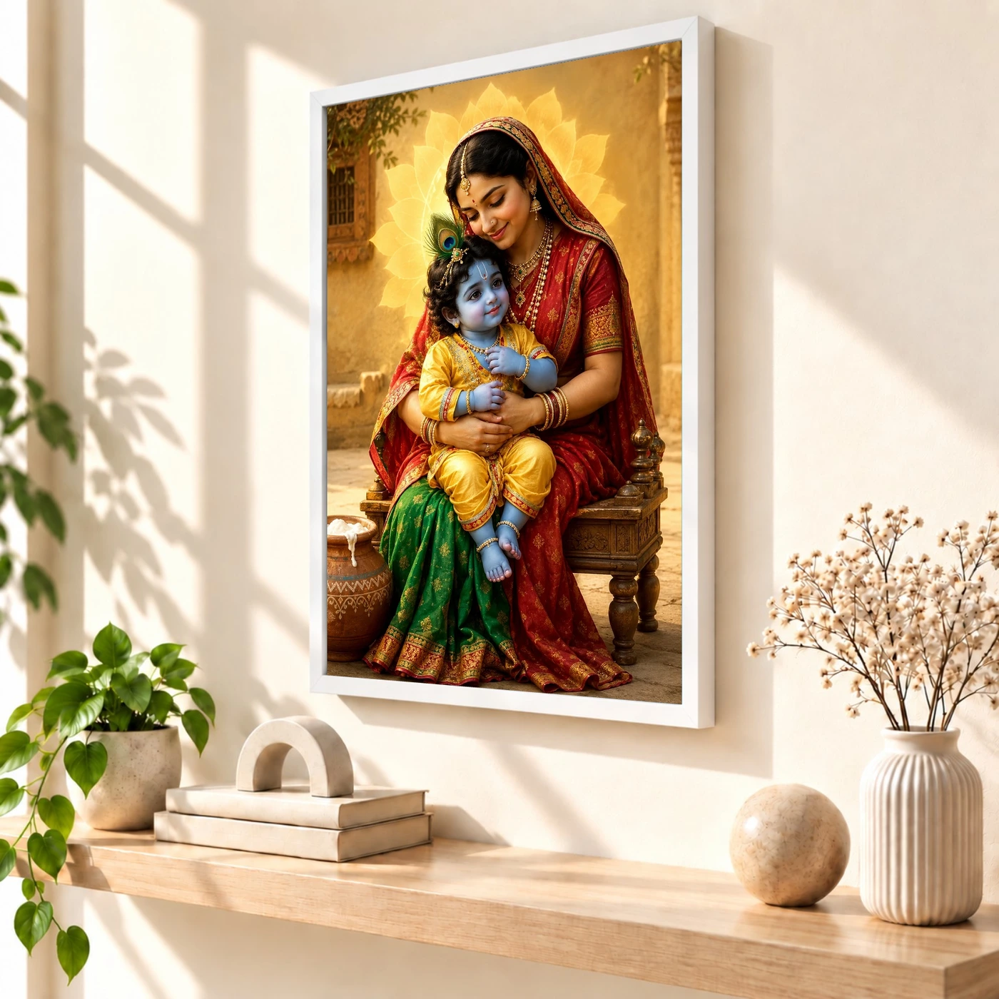 Yashoda with Bal Krishna — Divine Love Frame, view 7