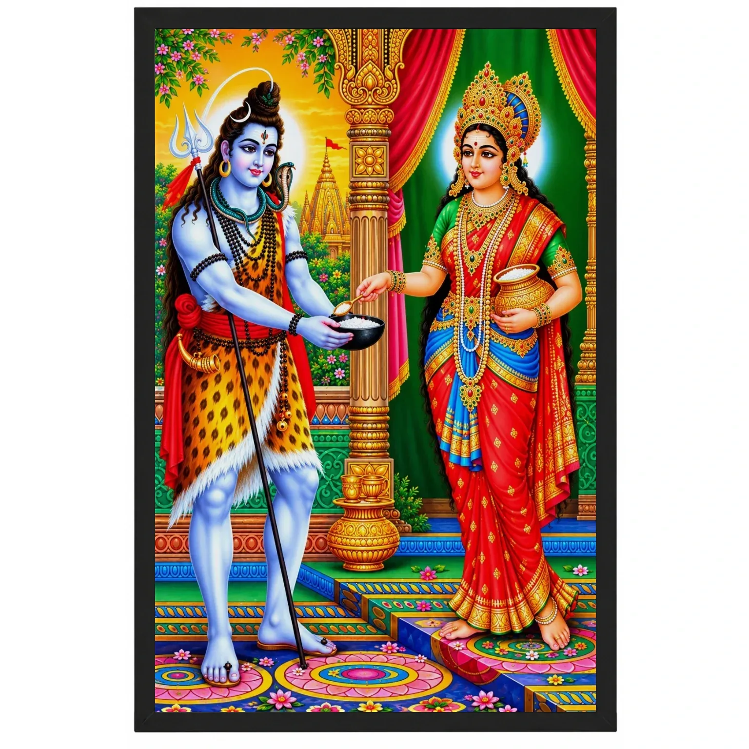 Annapurna Devi Grand Festival Flower Decoration Photo Frame