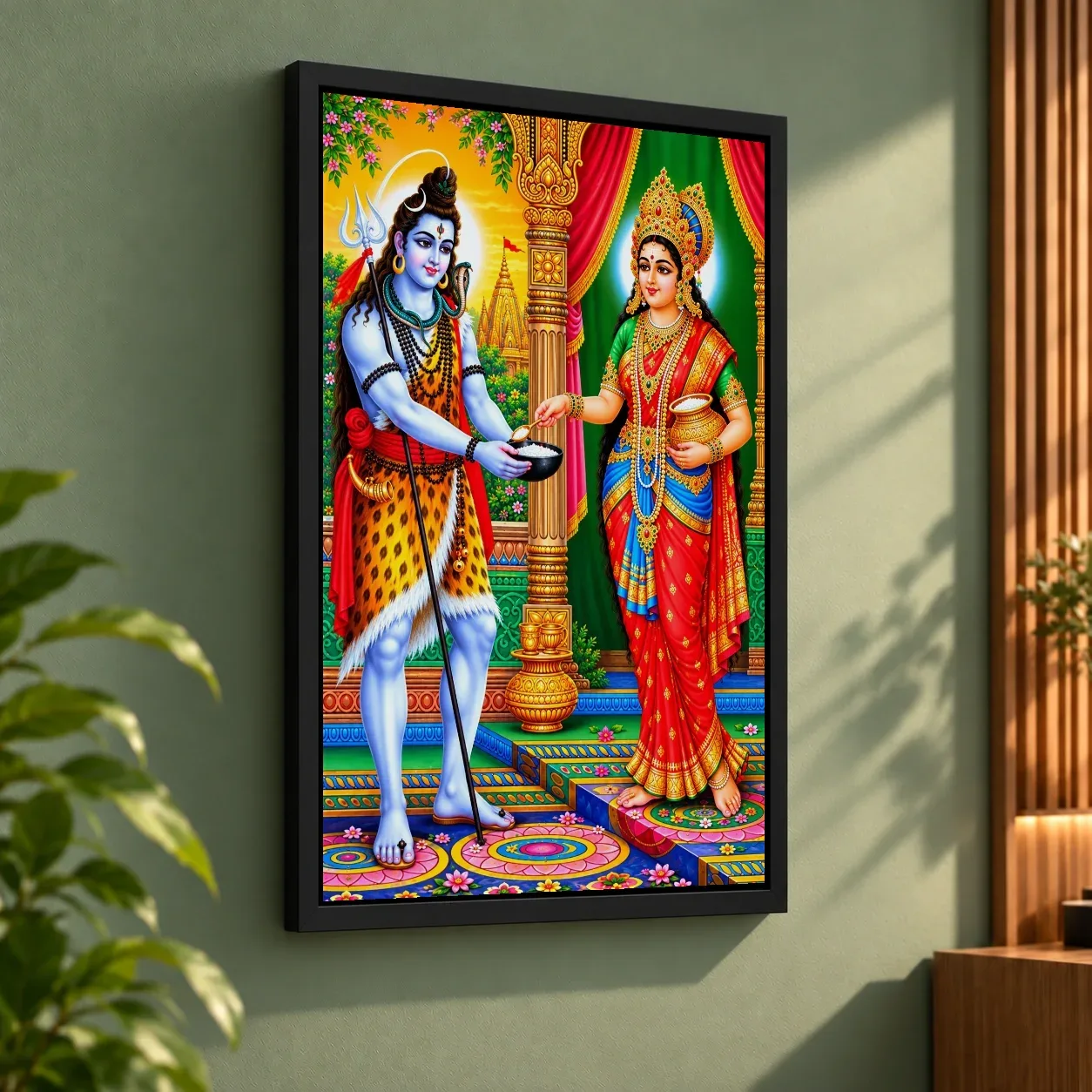 Annapurna Devi Grand Festival Flower Decoration Photo Frame, view 3
