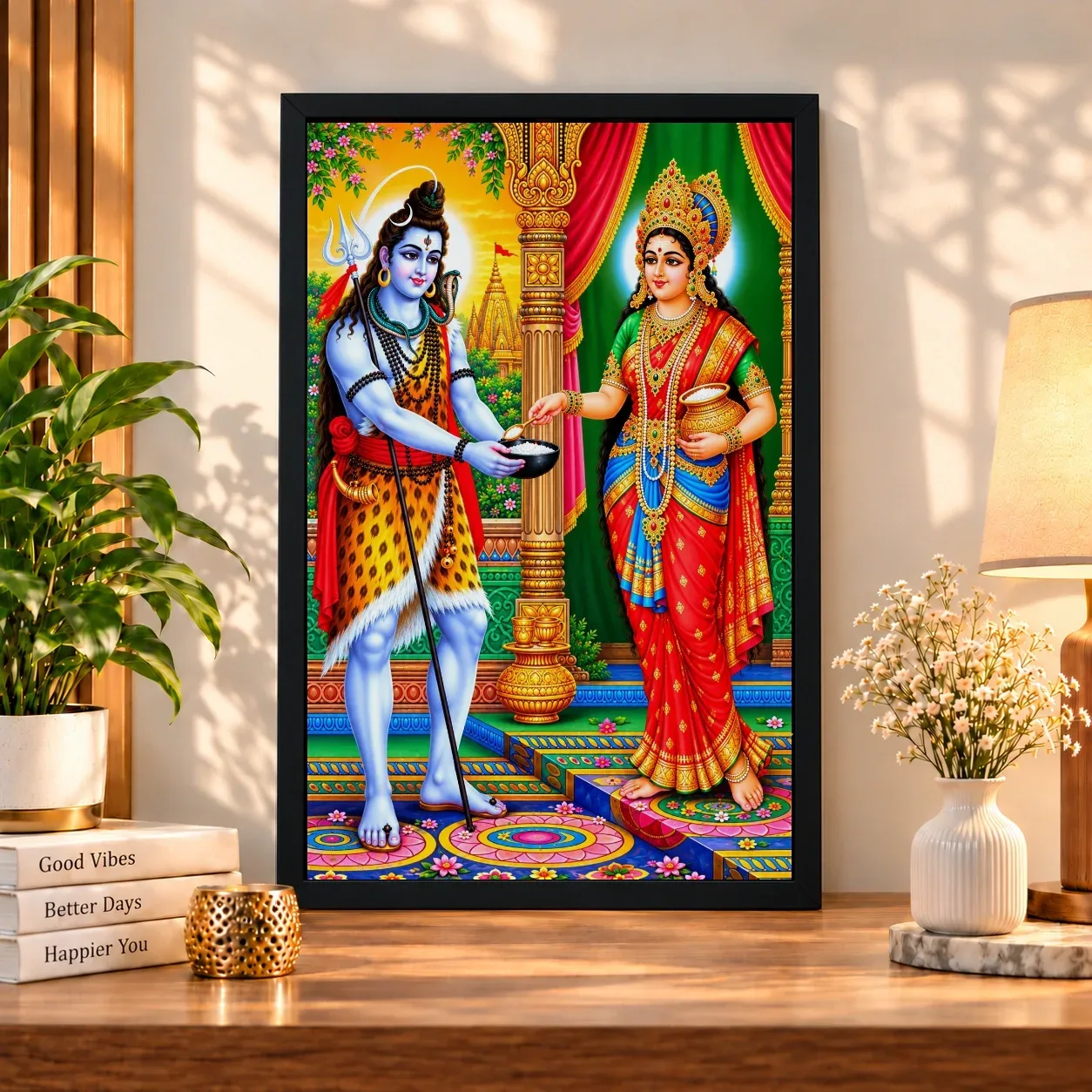 Annapurna Devi Grand Festival Flower Decoration Photo Frame, view 4