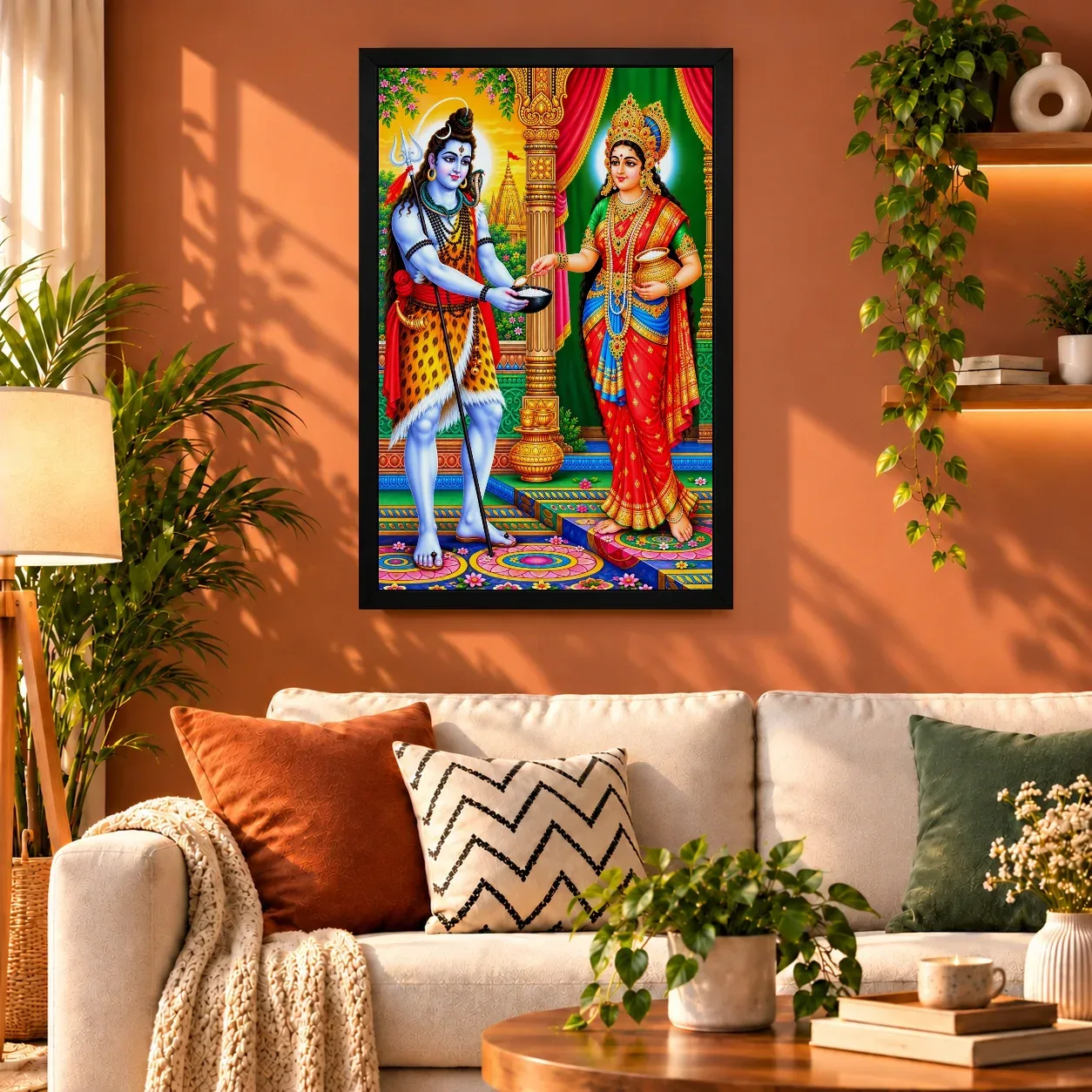 Annapurna Devi Grand Festival Flower Decoration Photo Frame, view 5