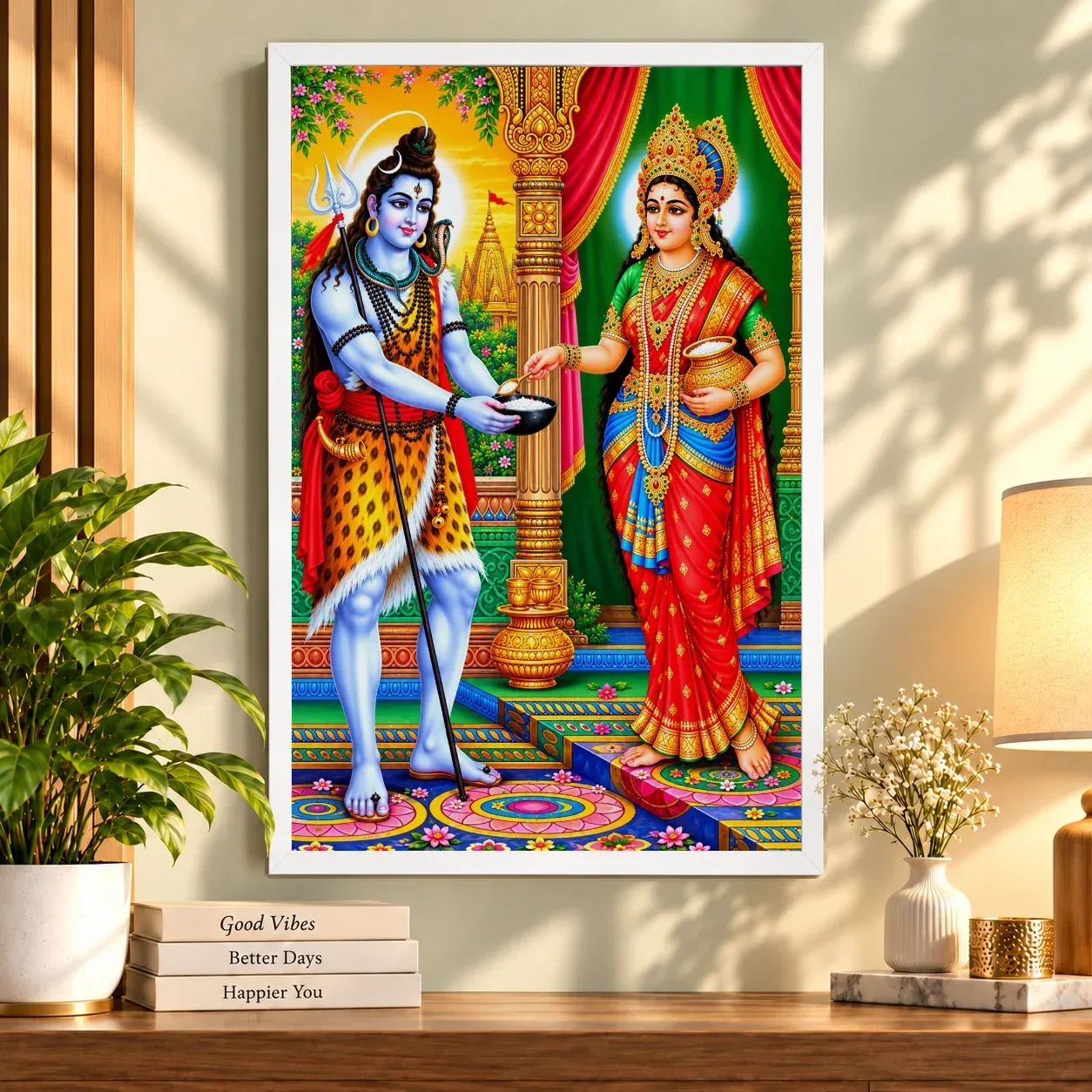 Annapurna Devi Grand Festival Flower Decoration Photo Frame, view 8