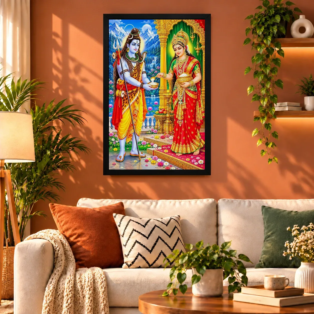 Annapurna Devi Traditional Indian Miniature-Inspired Devotional Art Photo Frame, view 5