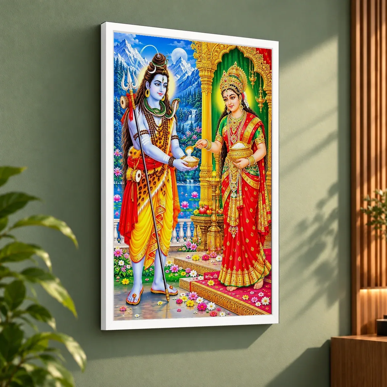 Annapurna Devi Traditional Indian Miniature-Inspired Devotional Art Photo Frame, view 7