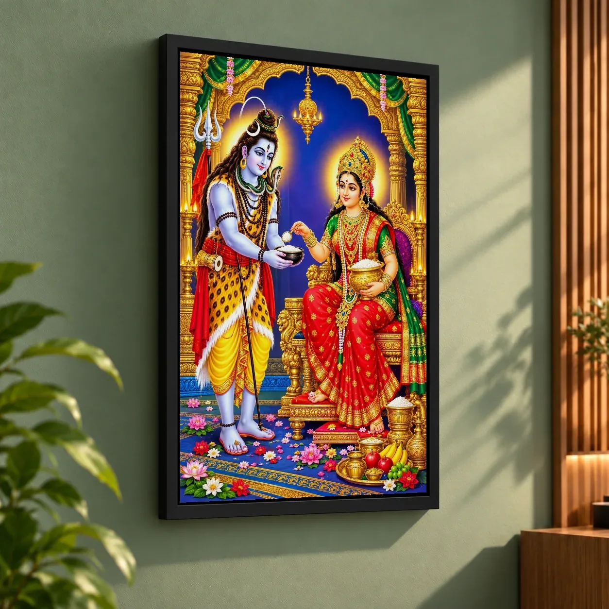 Annapurna Devi Ornate Golden Temple Darshan Photo Frame, view 3