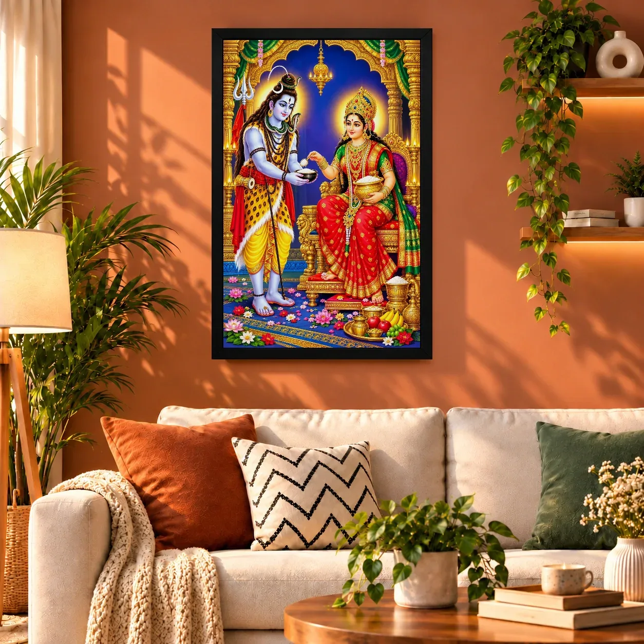 Annapurna Devi Ornate Golden Temple Darshan Photo Frame, view 5