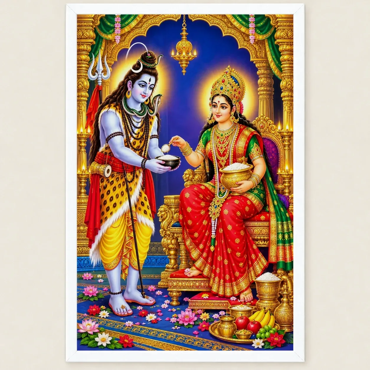 Annapurna Devi Ornate Golden Temple Darshan Photo Frame, view 6