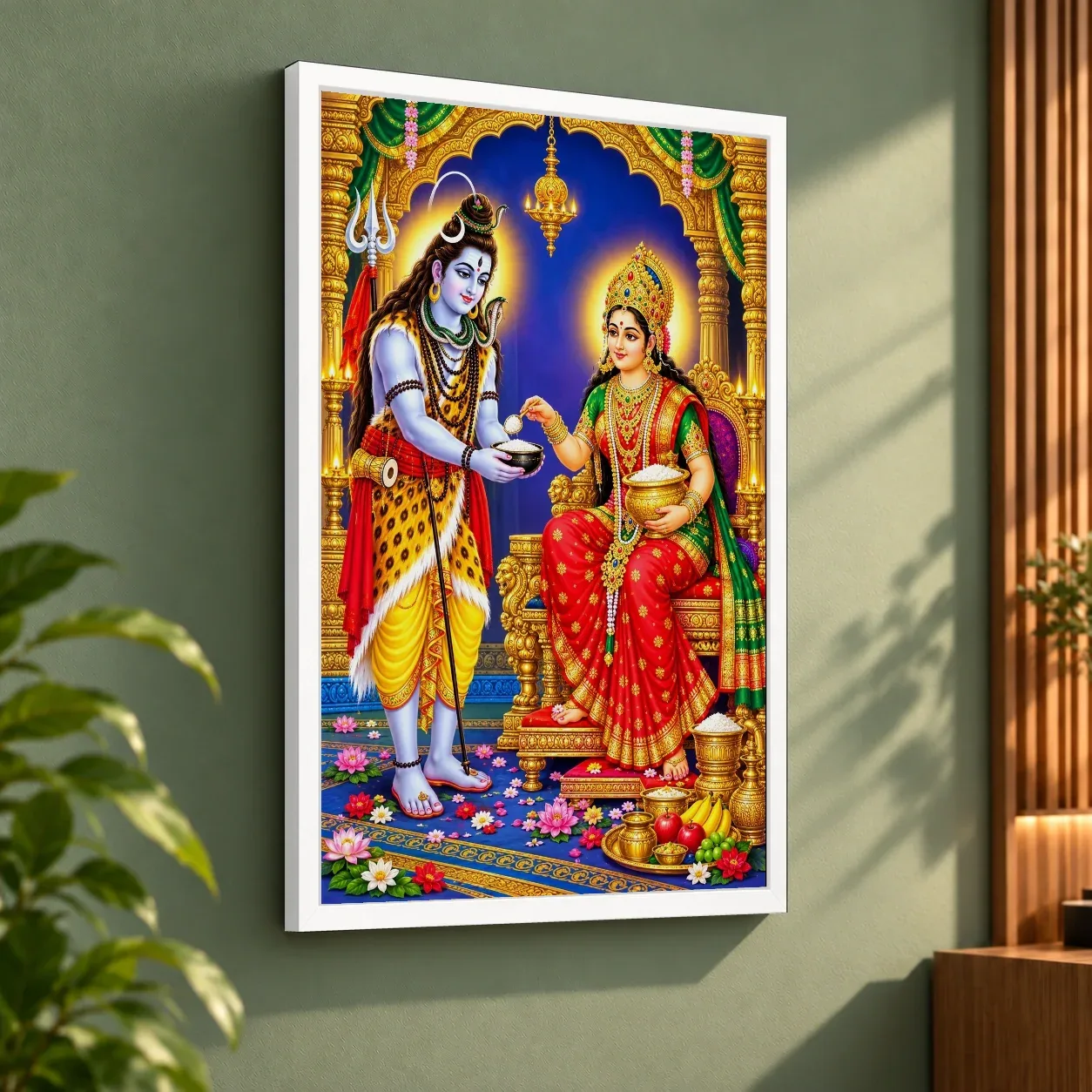 Annapurna Devi Ornate Golden Temple Darshan Photo Frame, view 7
