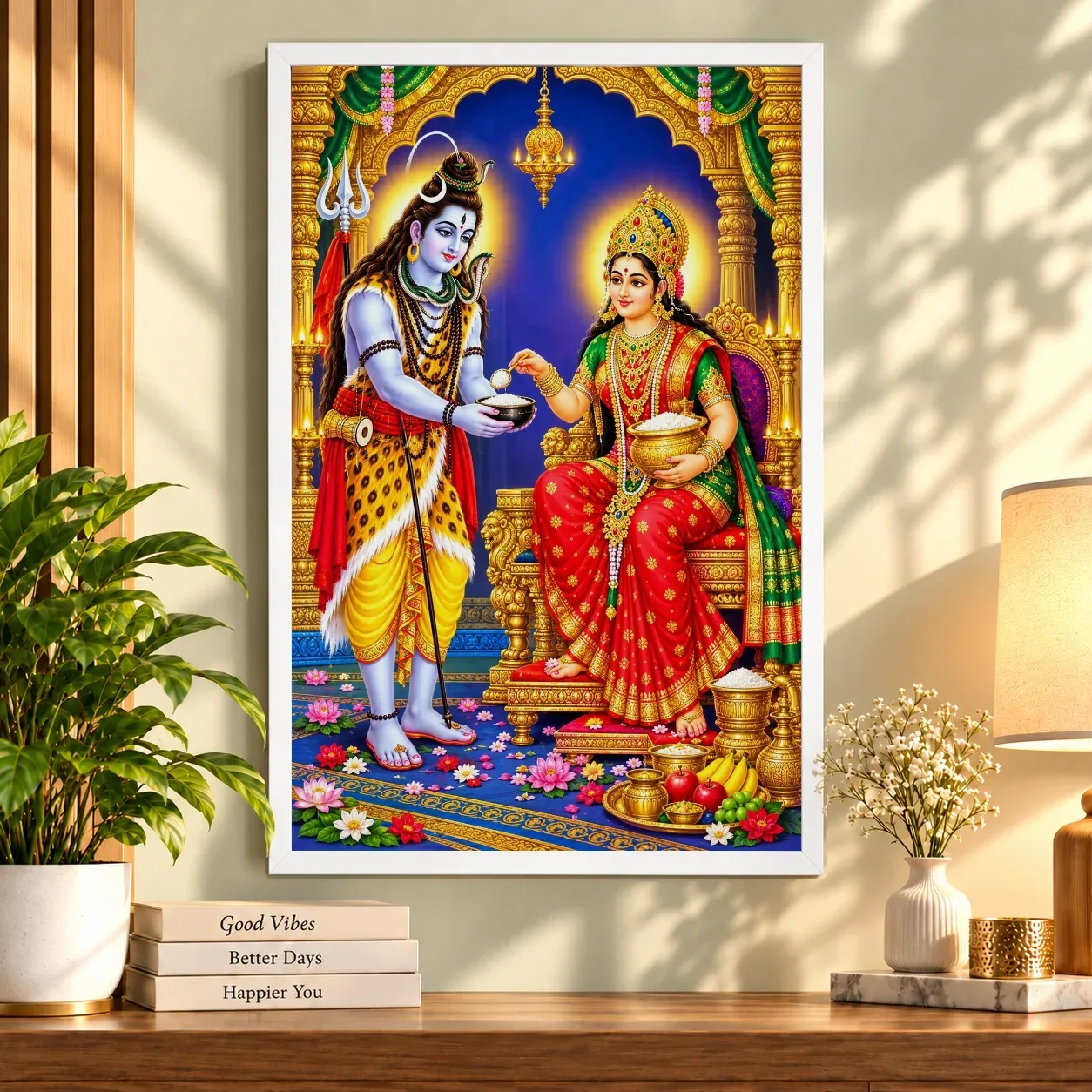 Annapurna Devi Ornate Golden Temple Darshan Photo Frame, view 8