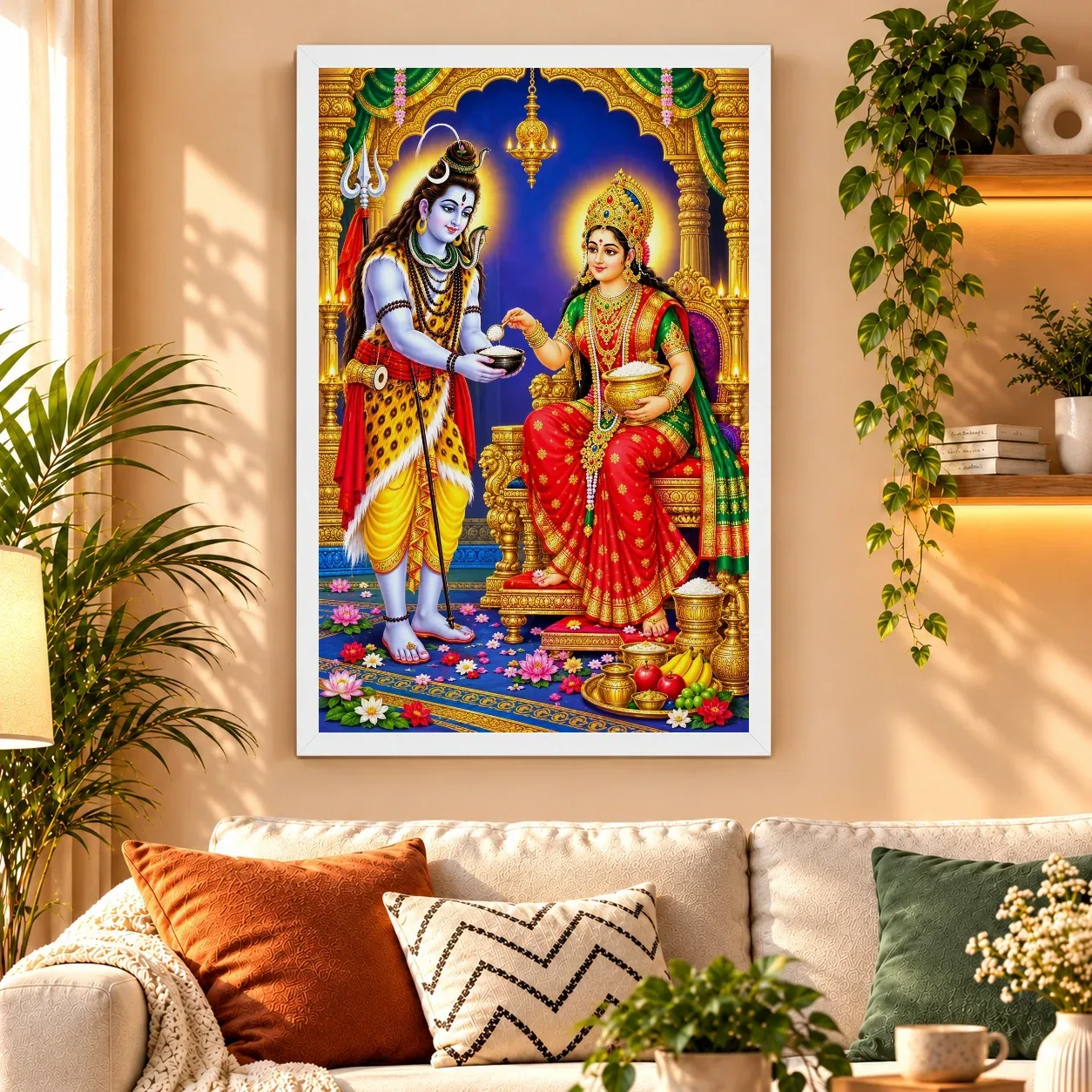 Annapurna Devi Ornate Golden Temple Darshan Photo Frame, view 9