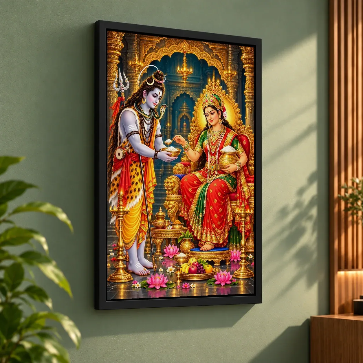 Annapurna Devi Lotus And Diya Radiance Photo Frame, view 3