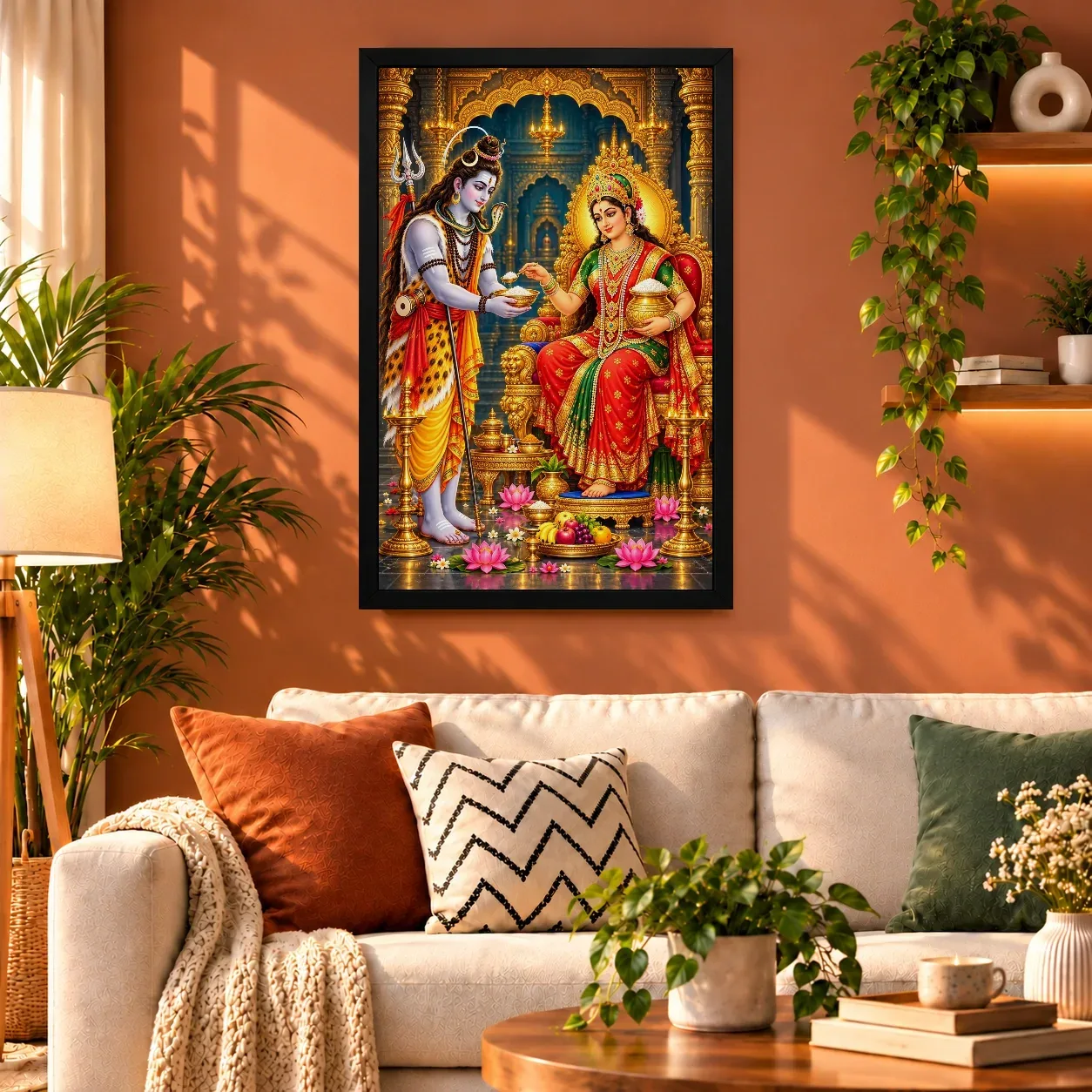 Annapurna Devi Lotus And Diya Radiance Photo Frame, view 5