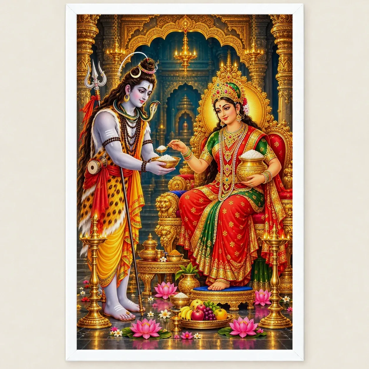 Annapurna Devi Lotus And Diya Radiance Photo Frame, view 6