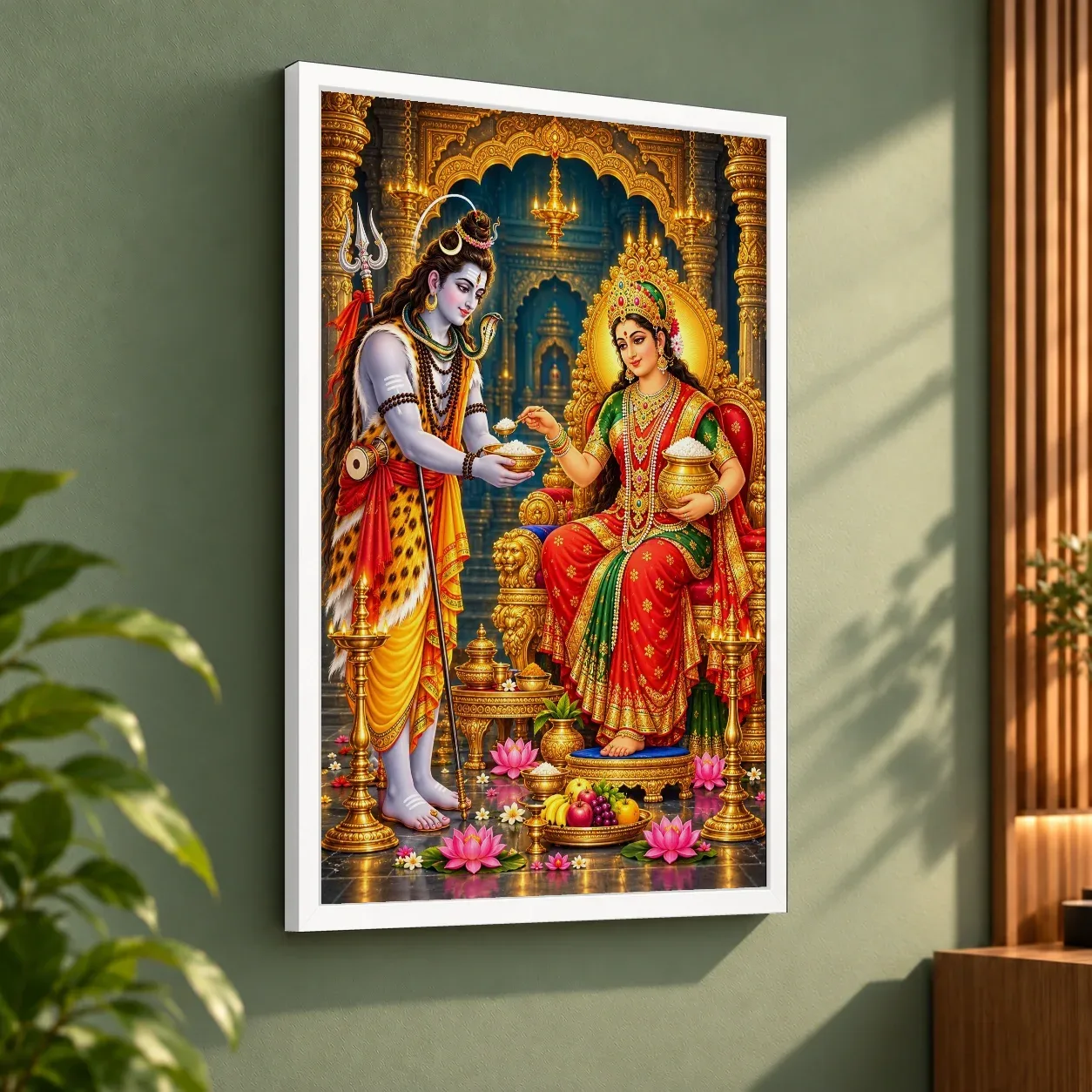 Annapurna Devi Lotus And Diya Radiance Photo Frame, view 7