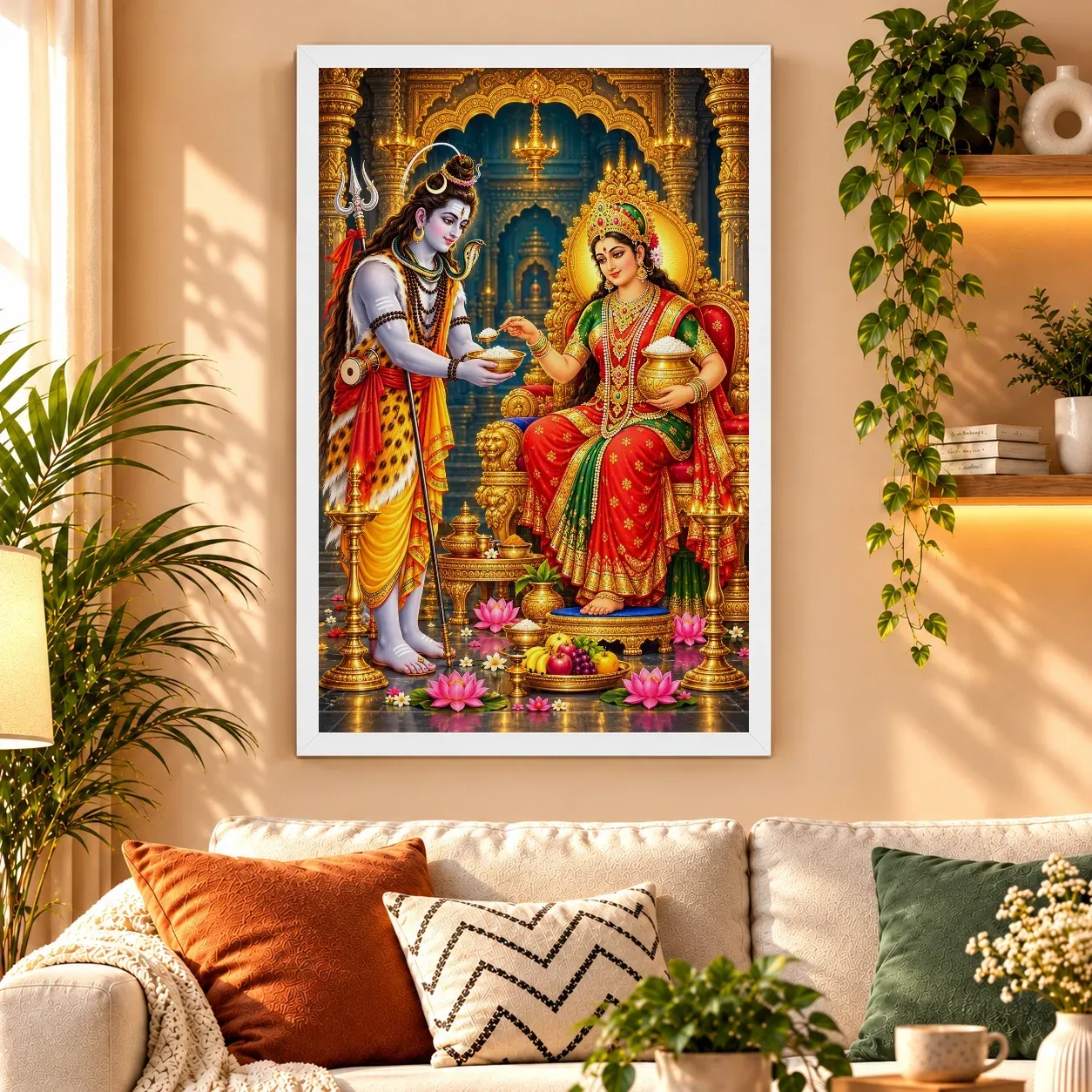 Annapurna Devi Lotus And Diya Radiance Photo Frame, view 9