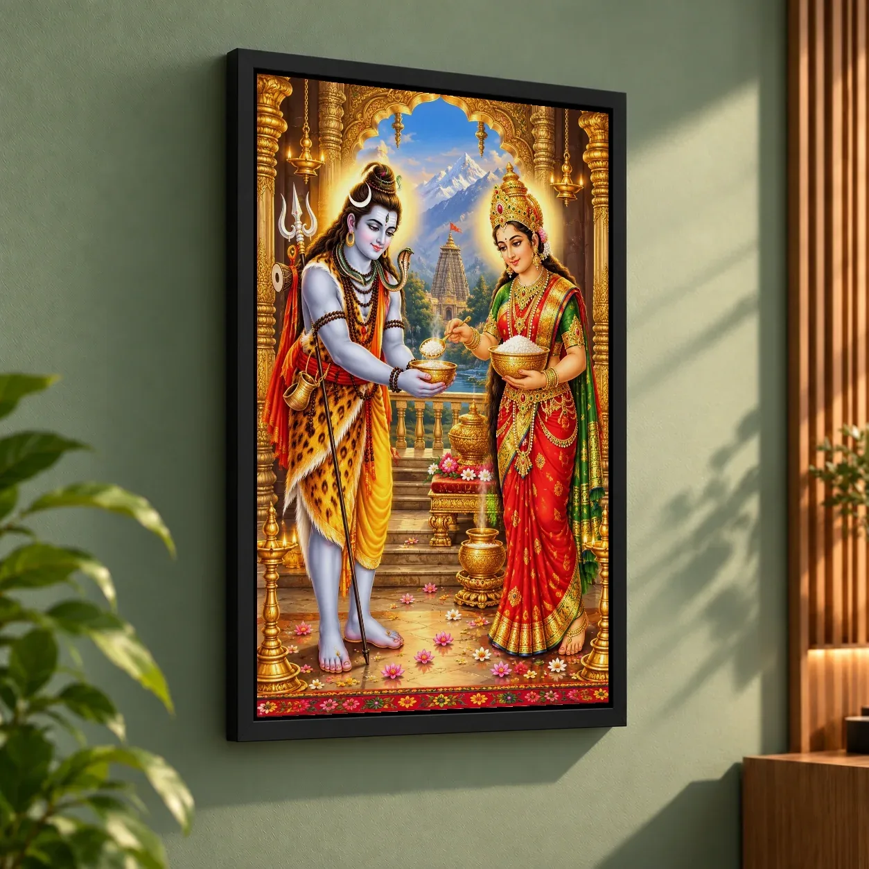Annapurna Devi Vivid Premium Spiritual Poster Art Photo Frame, view 3