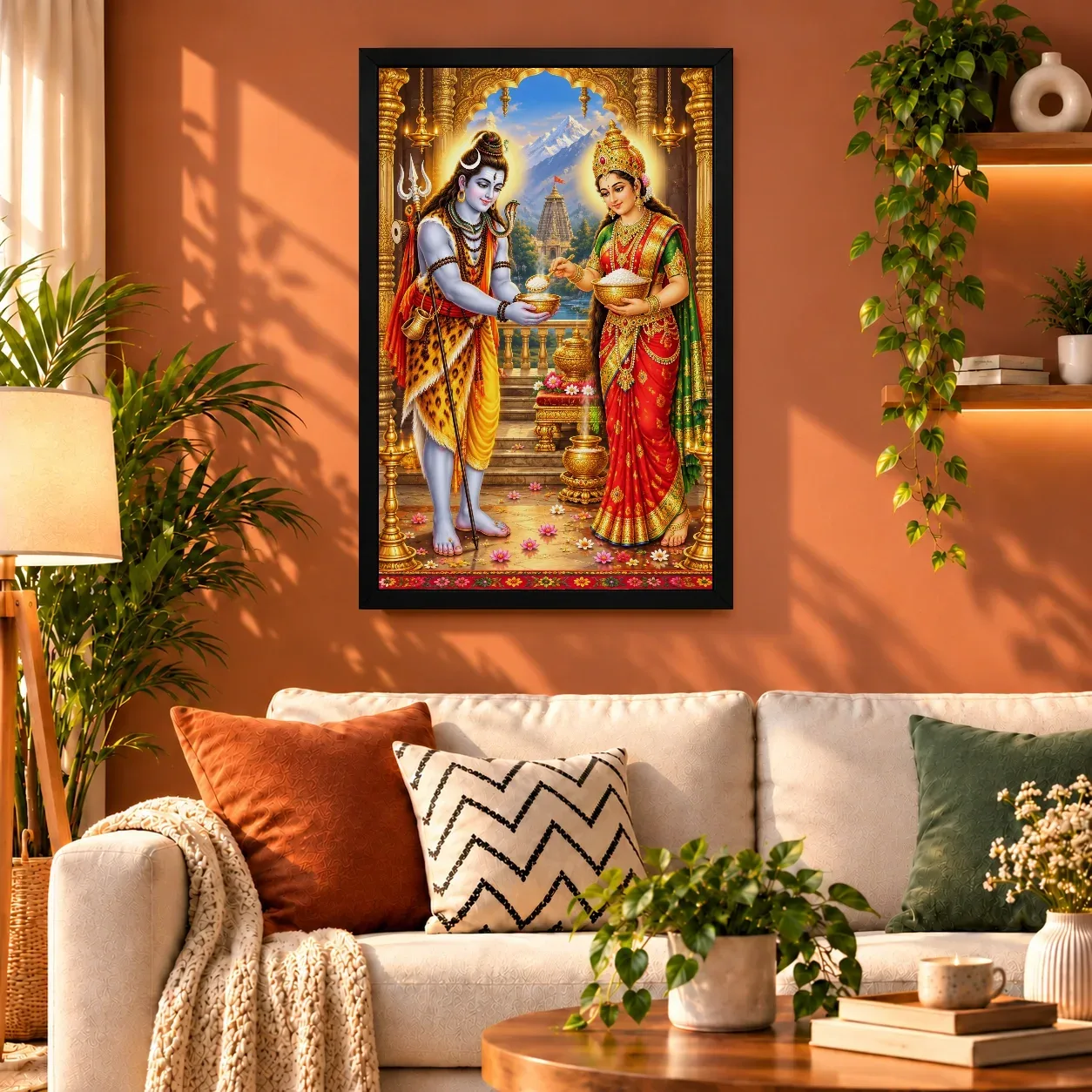 Annapurna Devi Vivid Premium Spiritual Poster Art Photo Frame, view 5