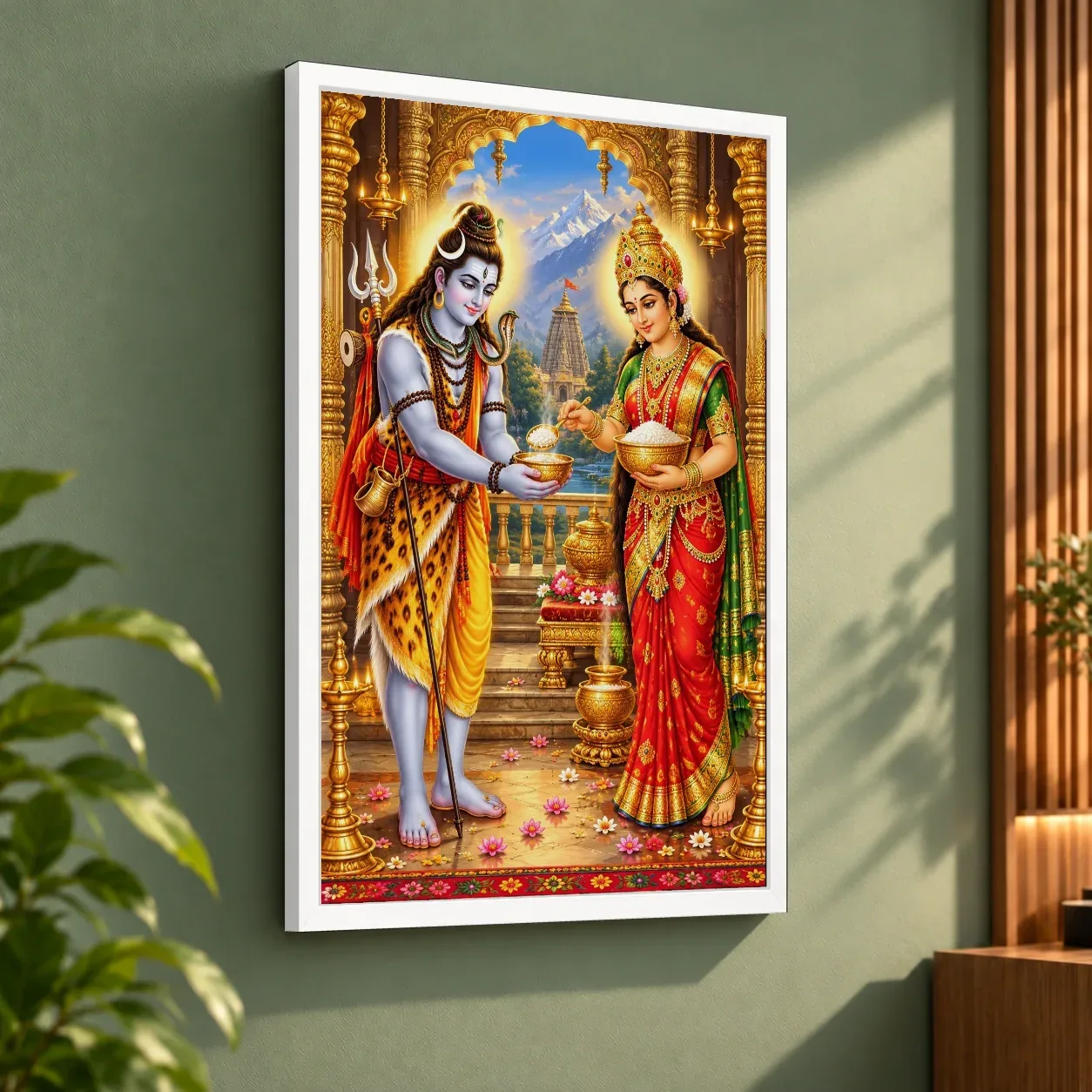 Annapurna Devi Vivid Premium Spiritual Poster Art Photo Frame, view 7