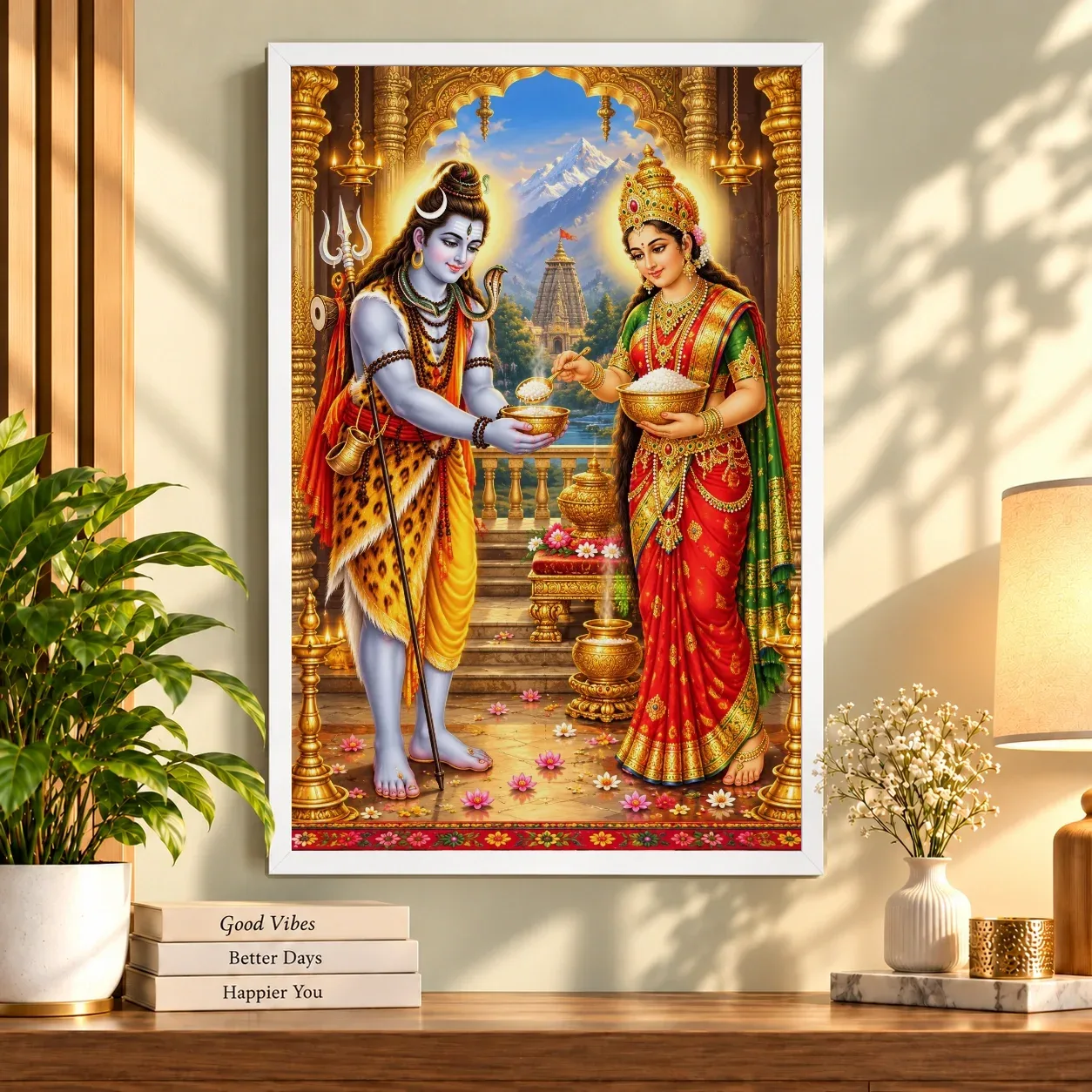 Annapurna Devi Vivid Premium Spiritual Poster Art Photo Frame, view 8