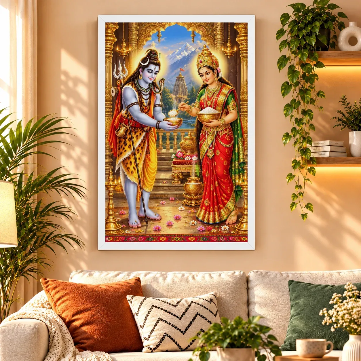 Annapurna Devi Vivid Premium Spiritual Poster Art Photo Frame, view 9