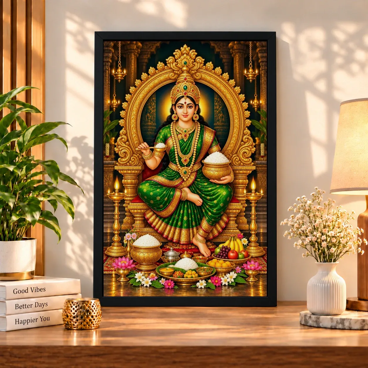 Annapurna Devi Royal Jewel-Toned Portrait Photo Frame, view 4