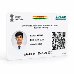 APAAR ID PVC card at an angle showing rounded corners and thickness