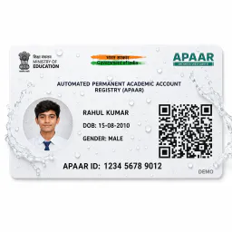 Close-up of water droplets on the glossy APAAR ID PVC card surface