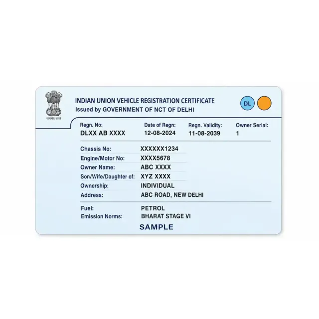 Delhi RC PVC Card