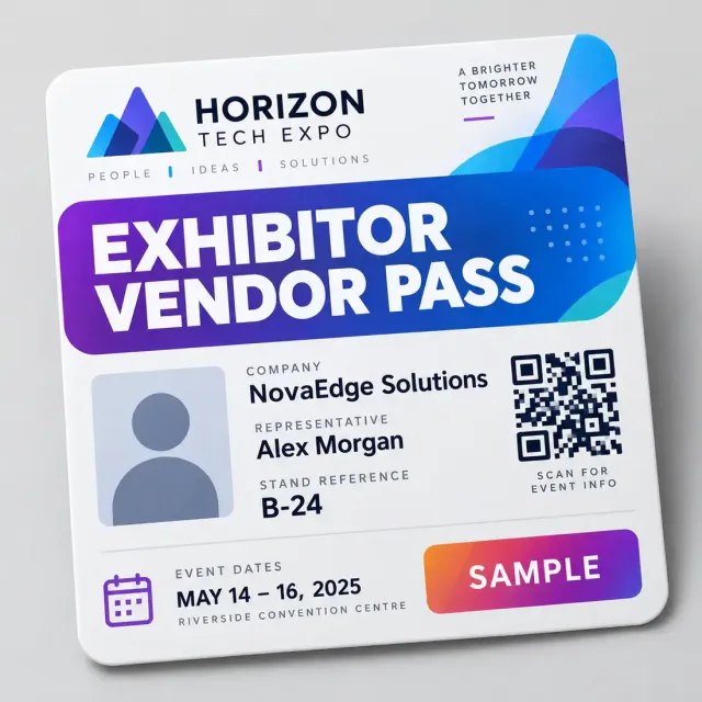 Exhibitor Vendor Pass Printing